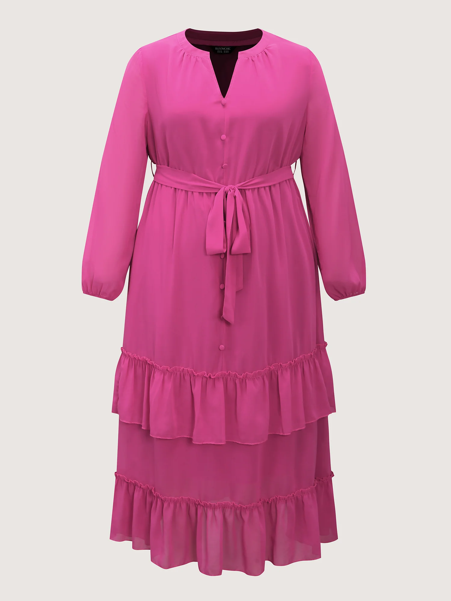 Ruffled Stretchy Waist-Tie Maxi Dress - Image 7