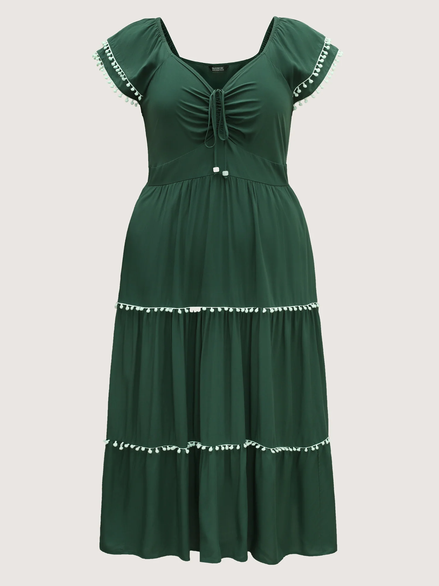 Ruffled Sweetheart Neck Tiered Midi Dress - Image 7