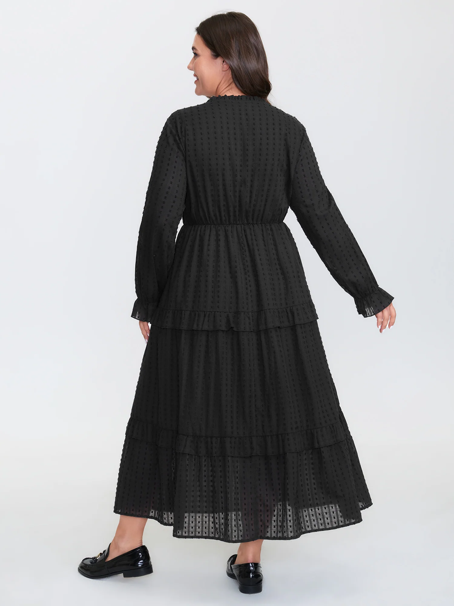 Ruffled Tiered Drawstring Neckline Maxi Dress - Image 4