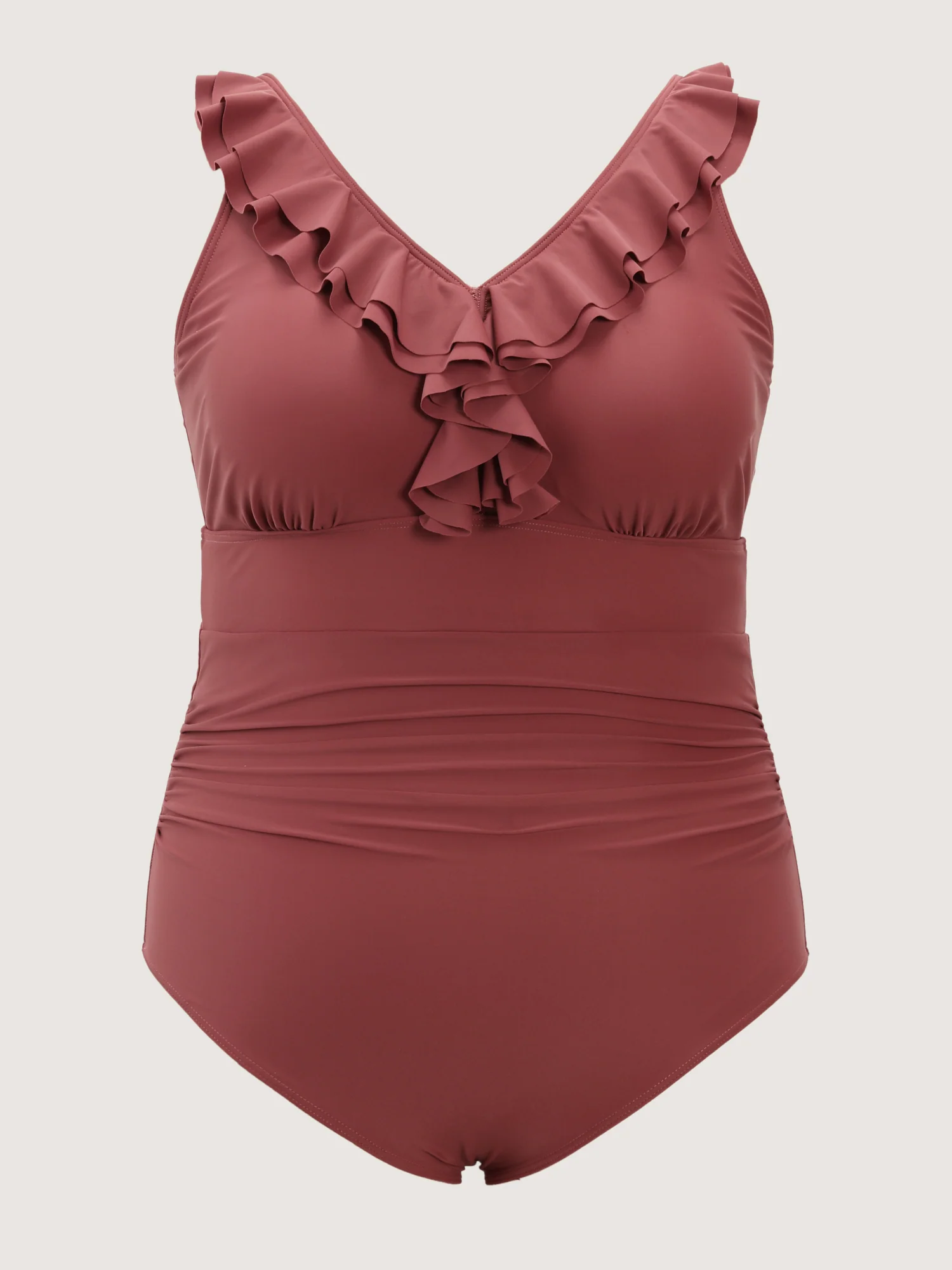 Ruffled Trim Ruched One-Piece Swimsuit - Image 7