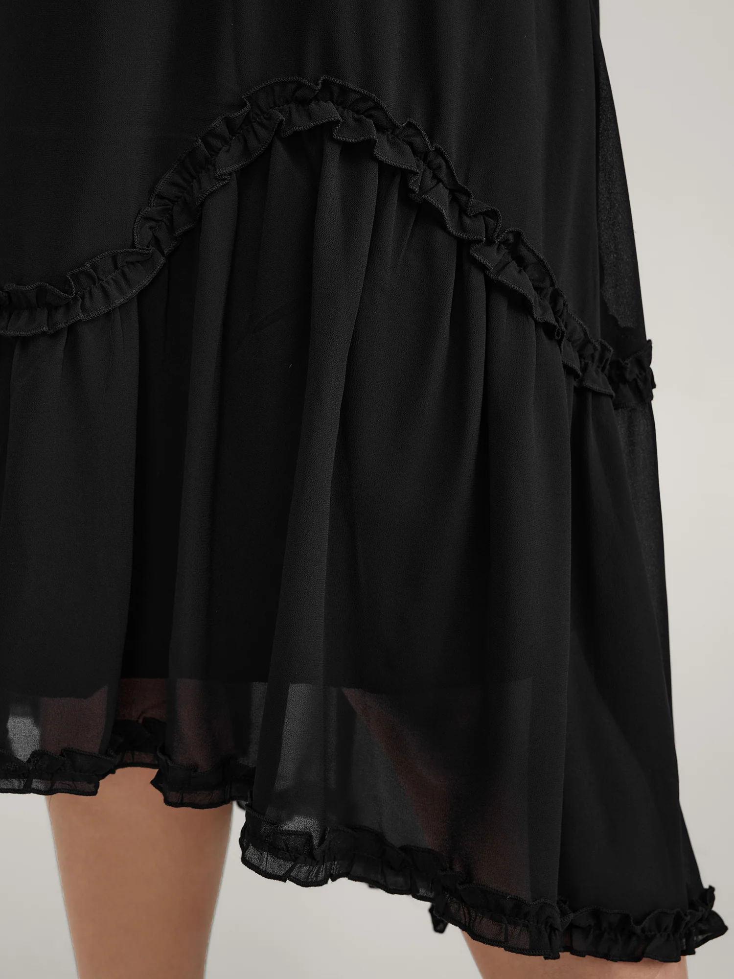 Ruffled Trim Sheer Midi Skirt - Image 5