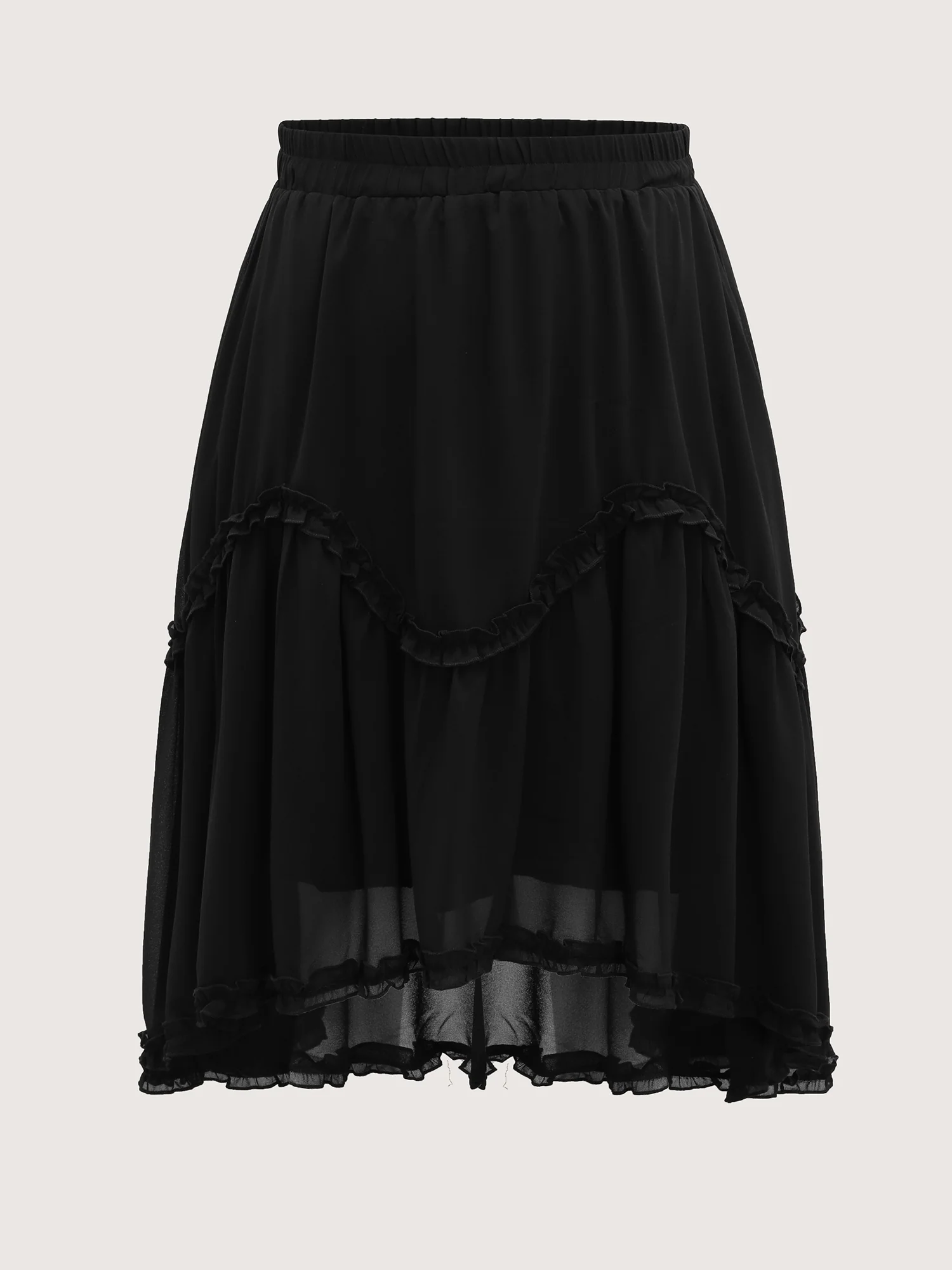 Ruffled Trim Sheer Midi Skirt - Image 9