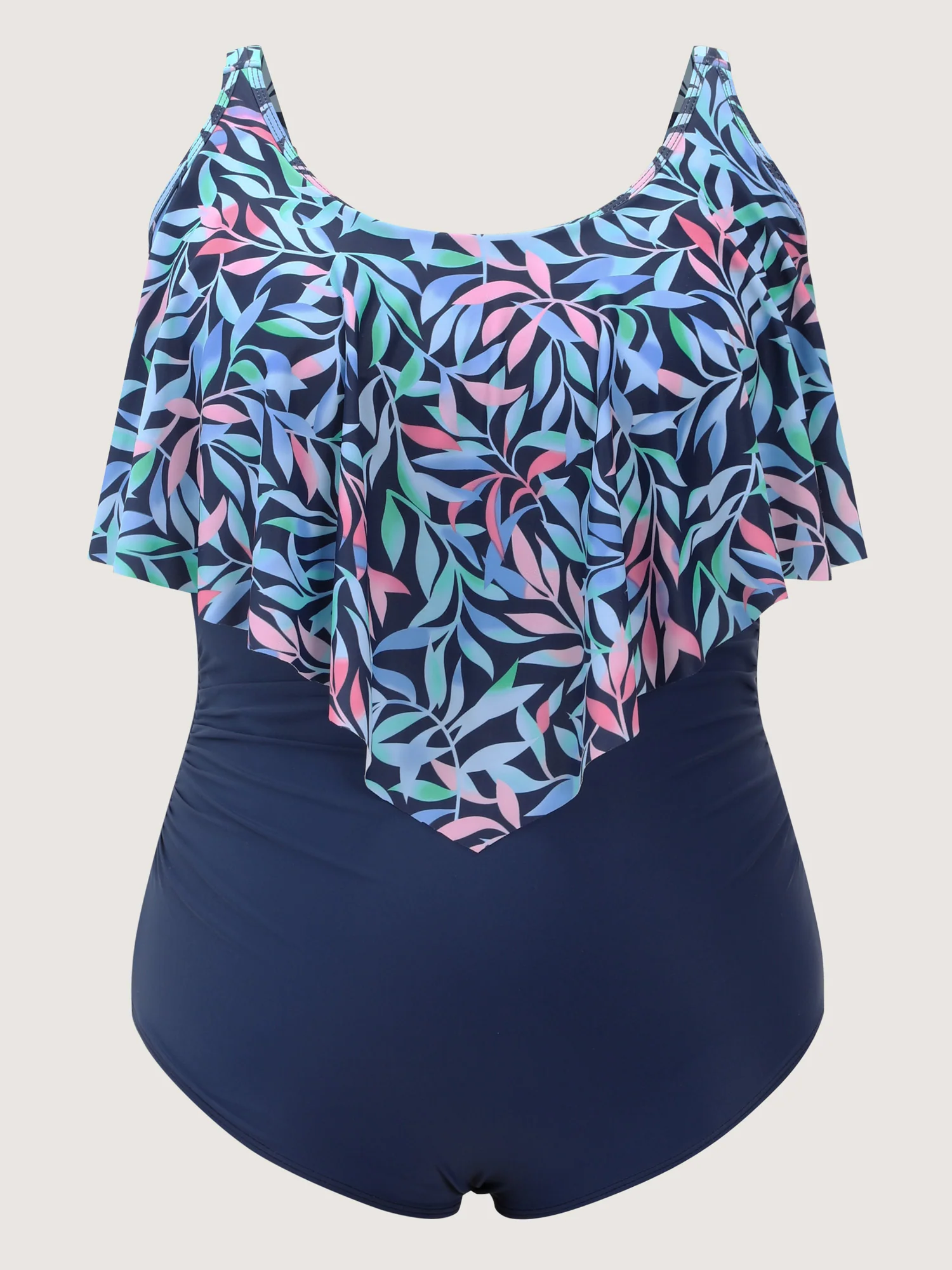 Ruffled Tropical Print One Piece Swimsuit - Image 7
