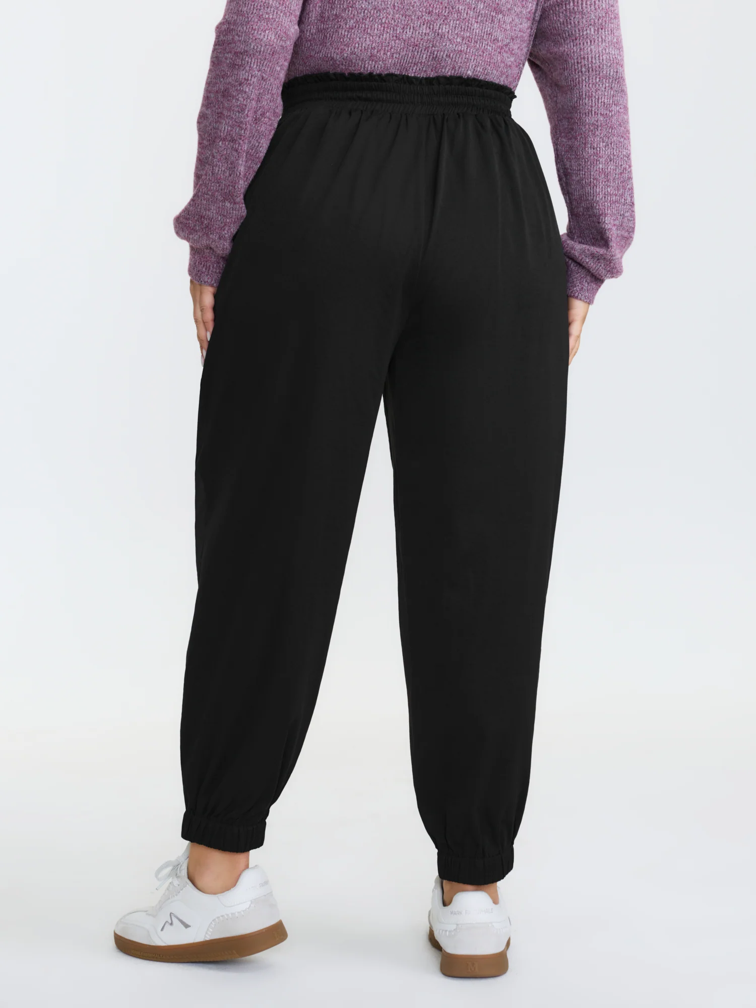 Ruffled Waist Drawstring Tapered Pants - Image 5