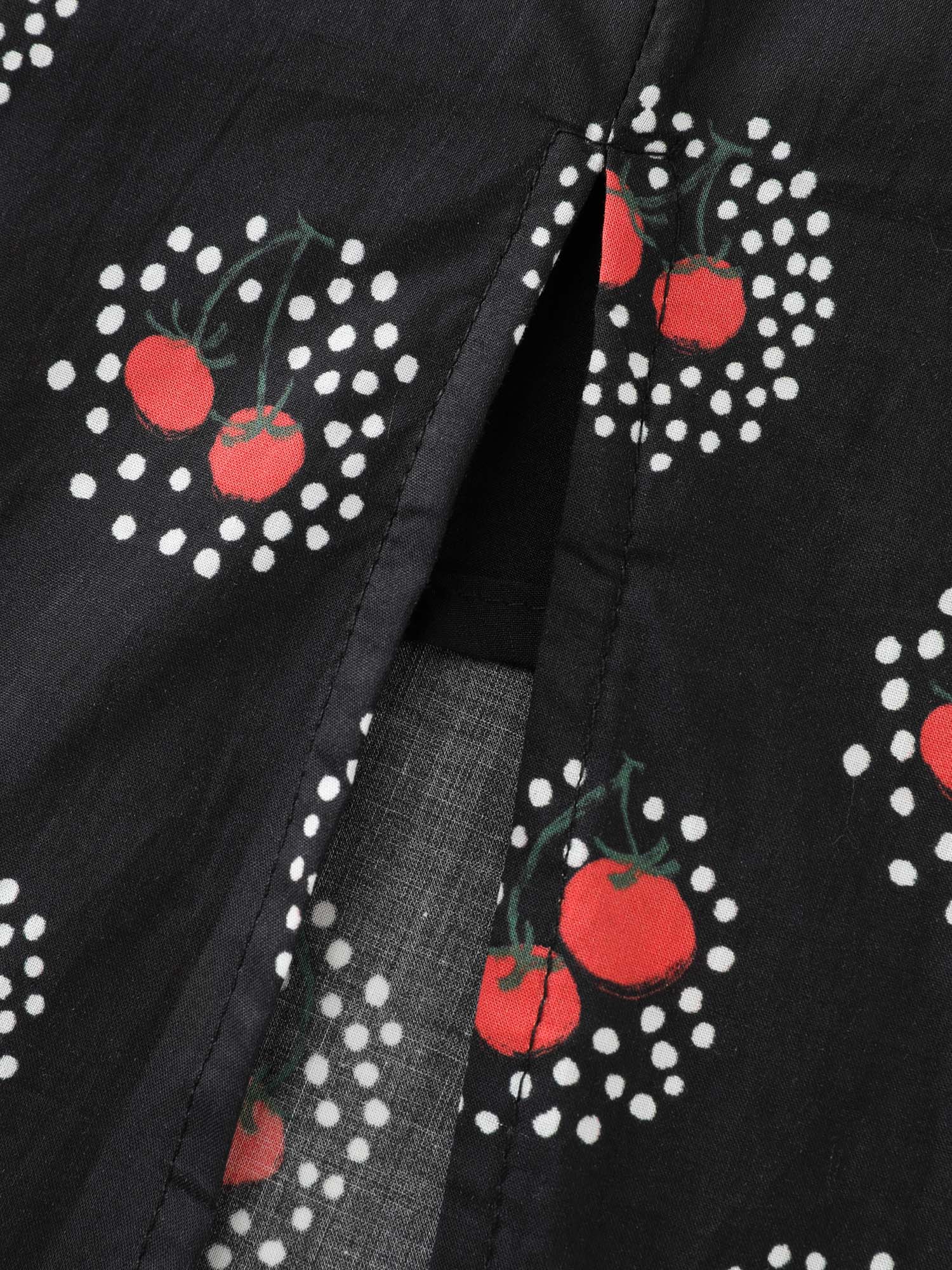 Cotton Rustic Tomato Print Front Center Slit Maxi Dress - Image 7