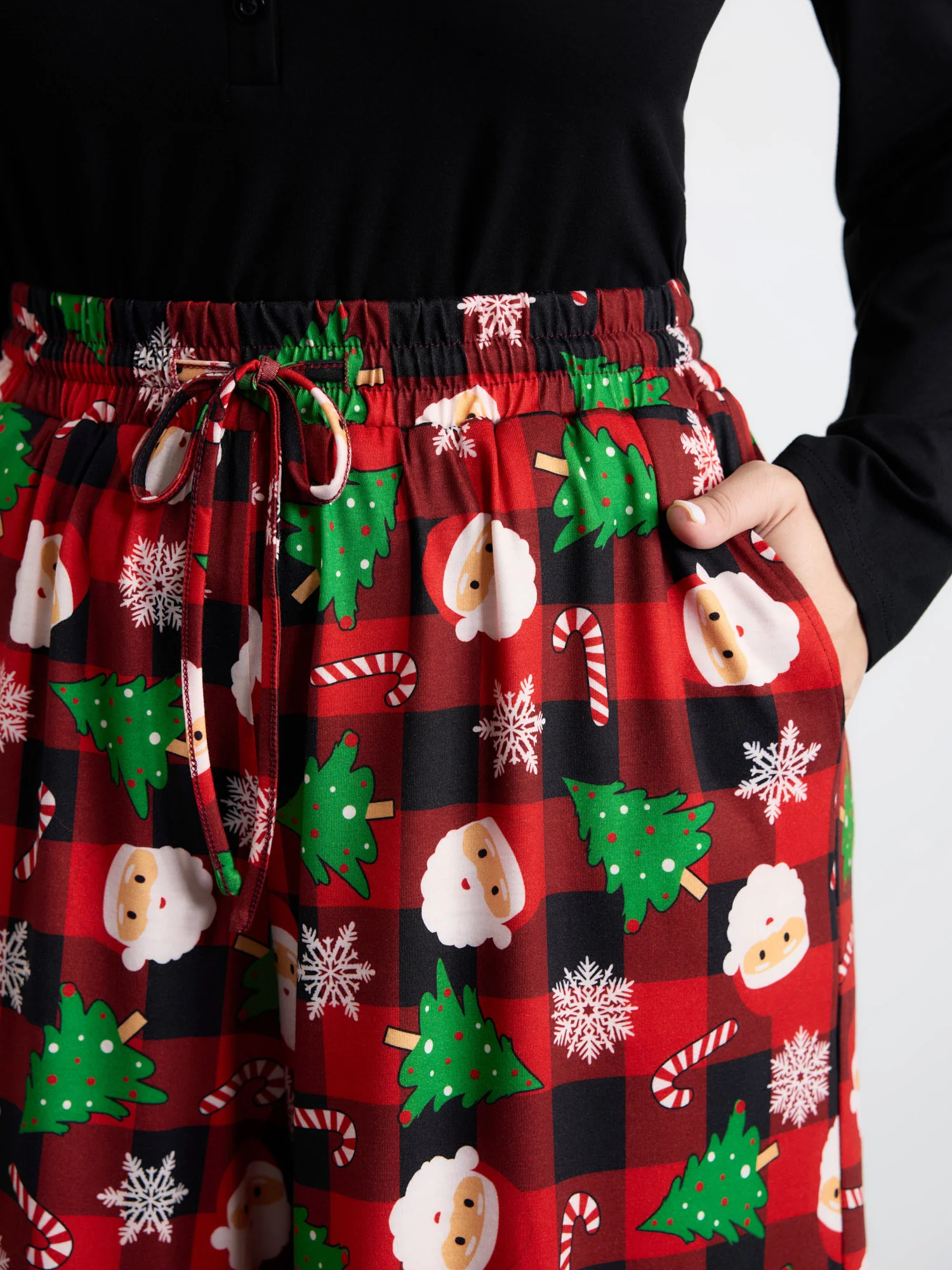 Santa Claus Christmas Wide Lounge Bottoms - Image 2