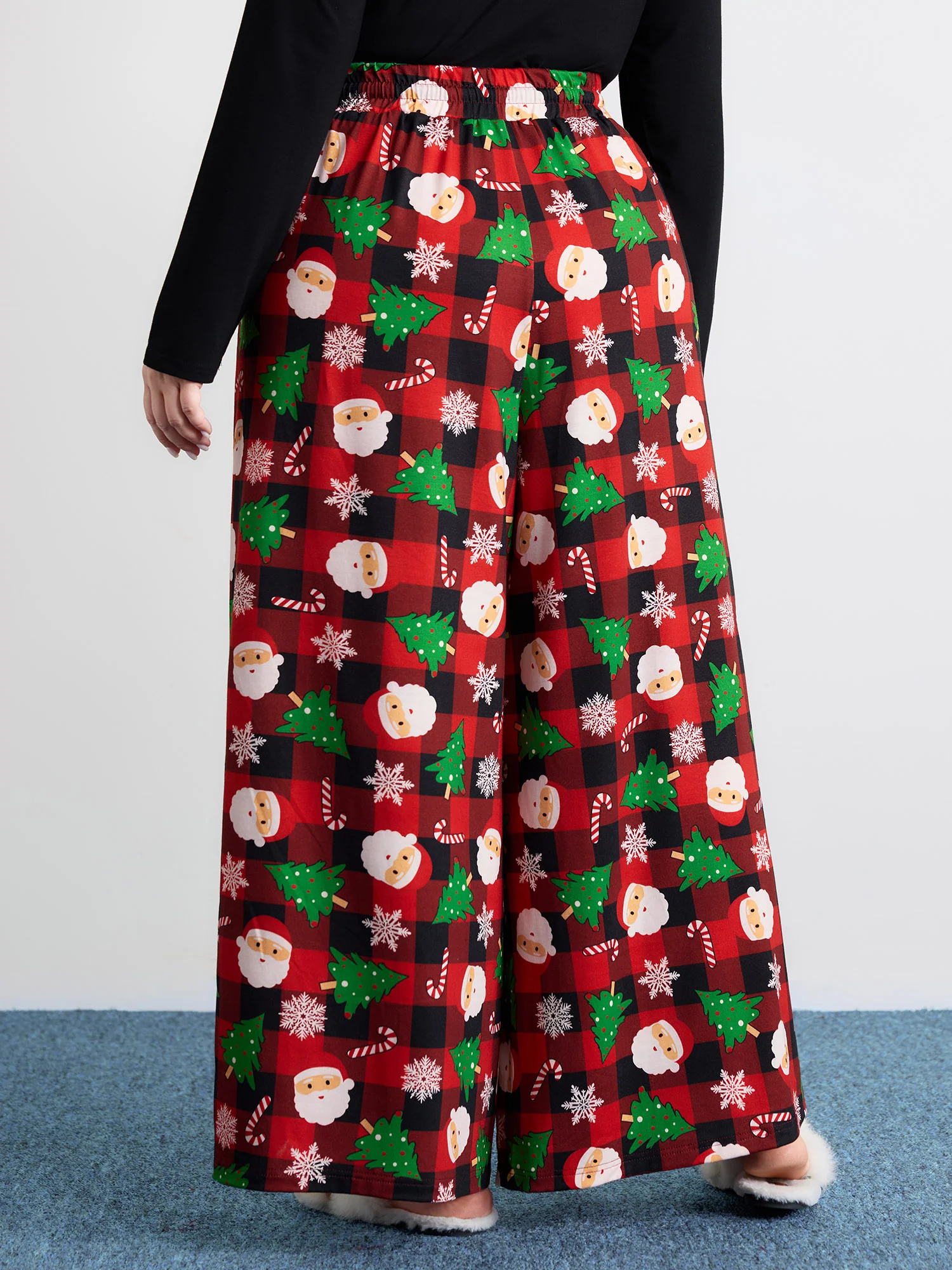 Santa Claus Christmas Wide Lounge Bottoms - Image 5