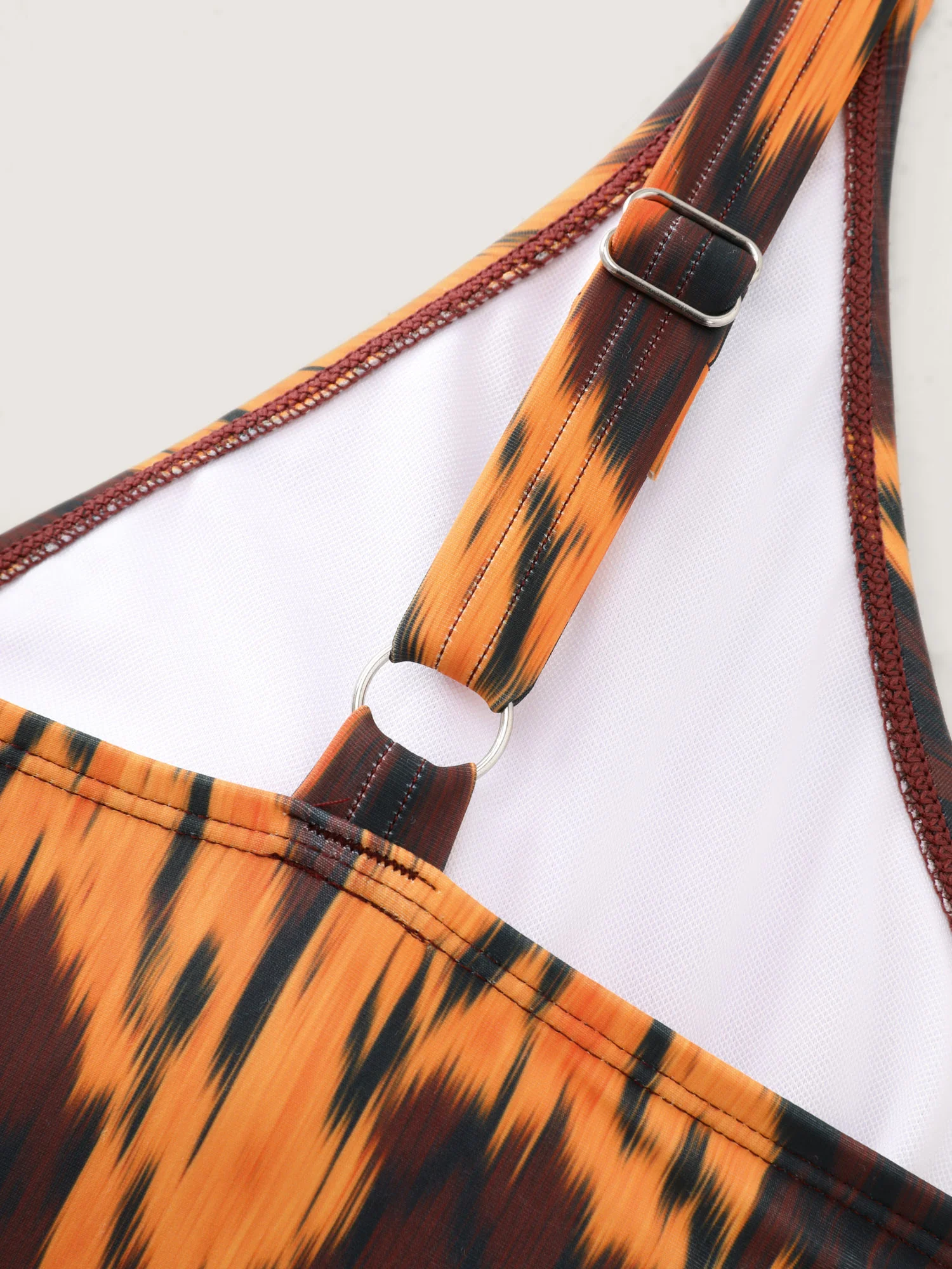Sarong Geometric Print One-Piece Swim Set - Image 9