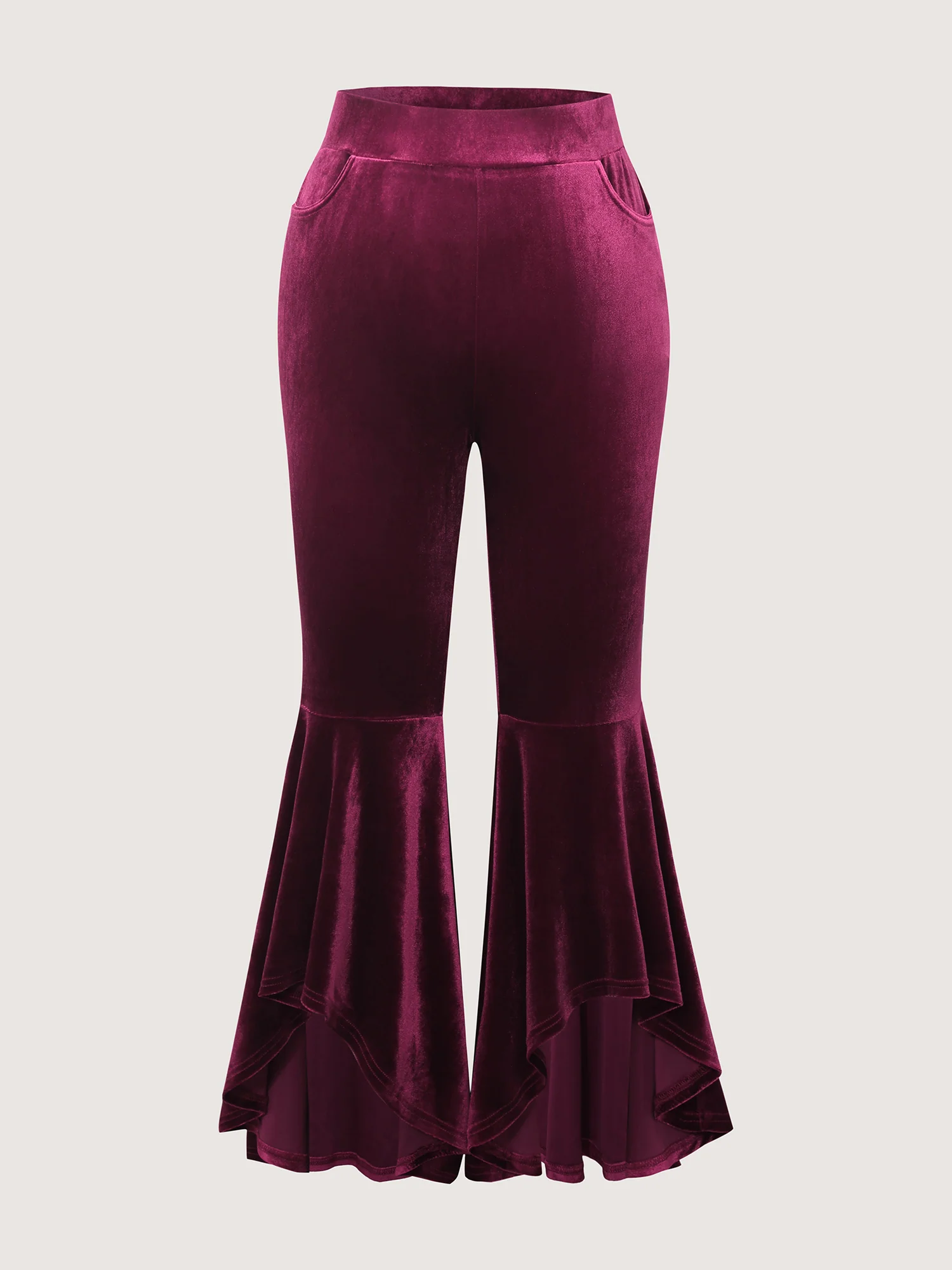 Satin Button Detail Ruffled Pants - Image 6