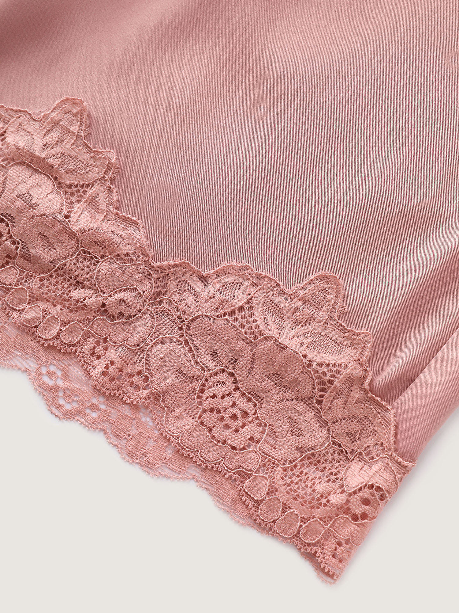 Satin Floral Lace Neckline Lounge Set - Image 13