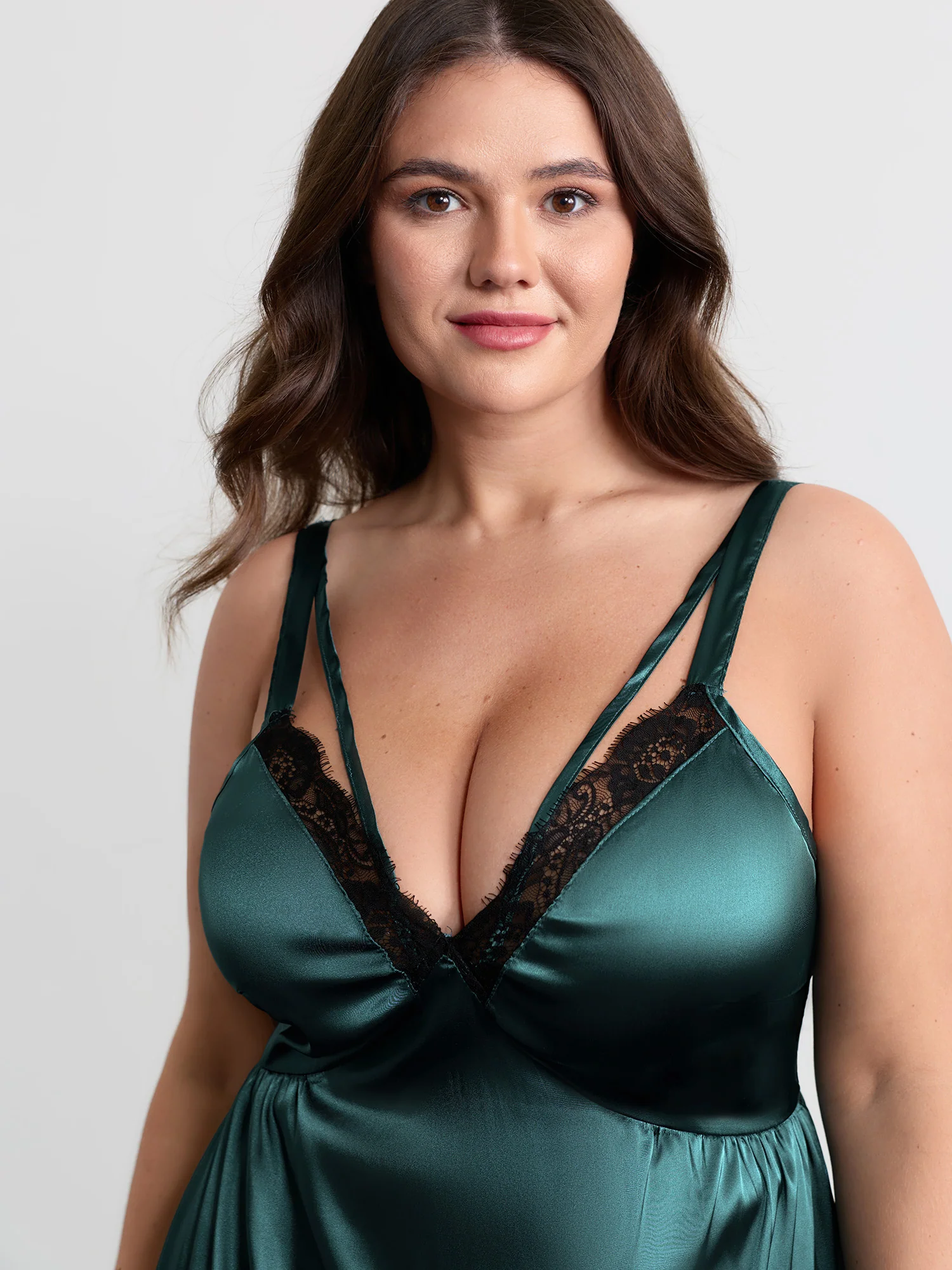 Satin Lace Trim Cut-Out Sleep Dress - Image 2