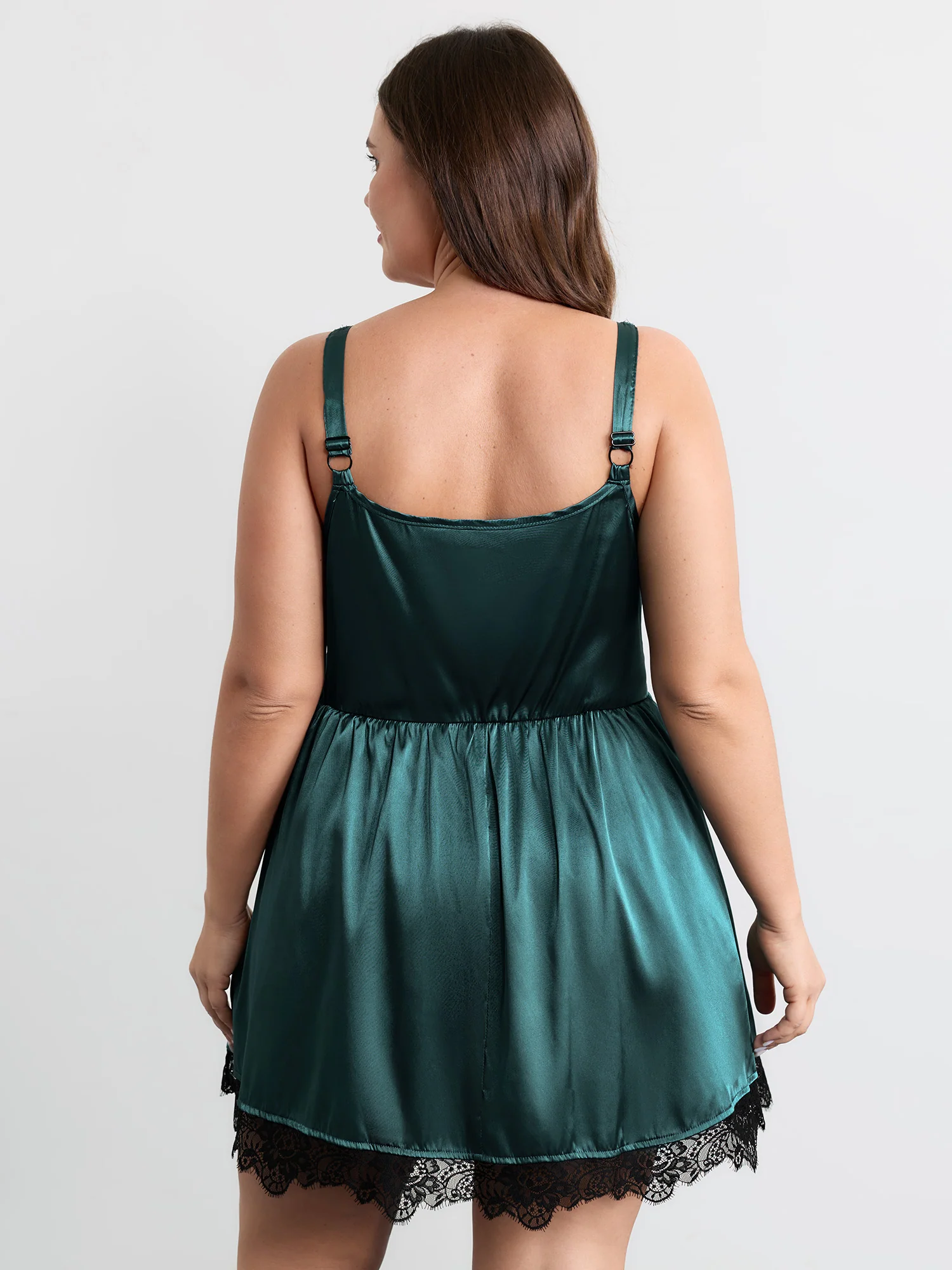 Satin Lace Trim Cut-Out Sleep Dress - Image 4
