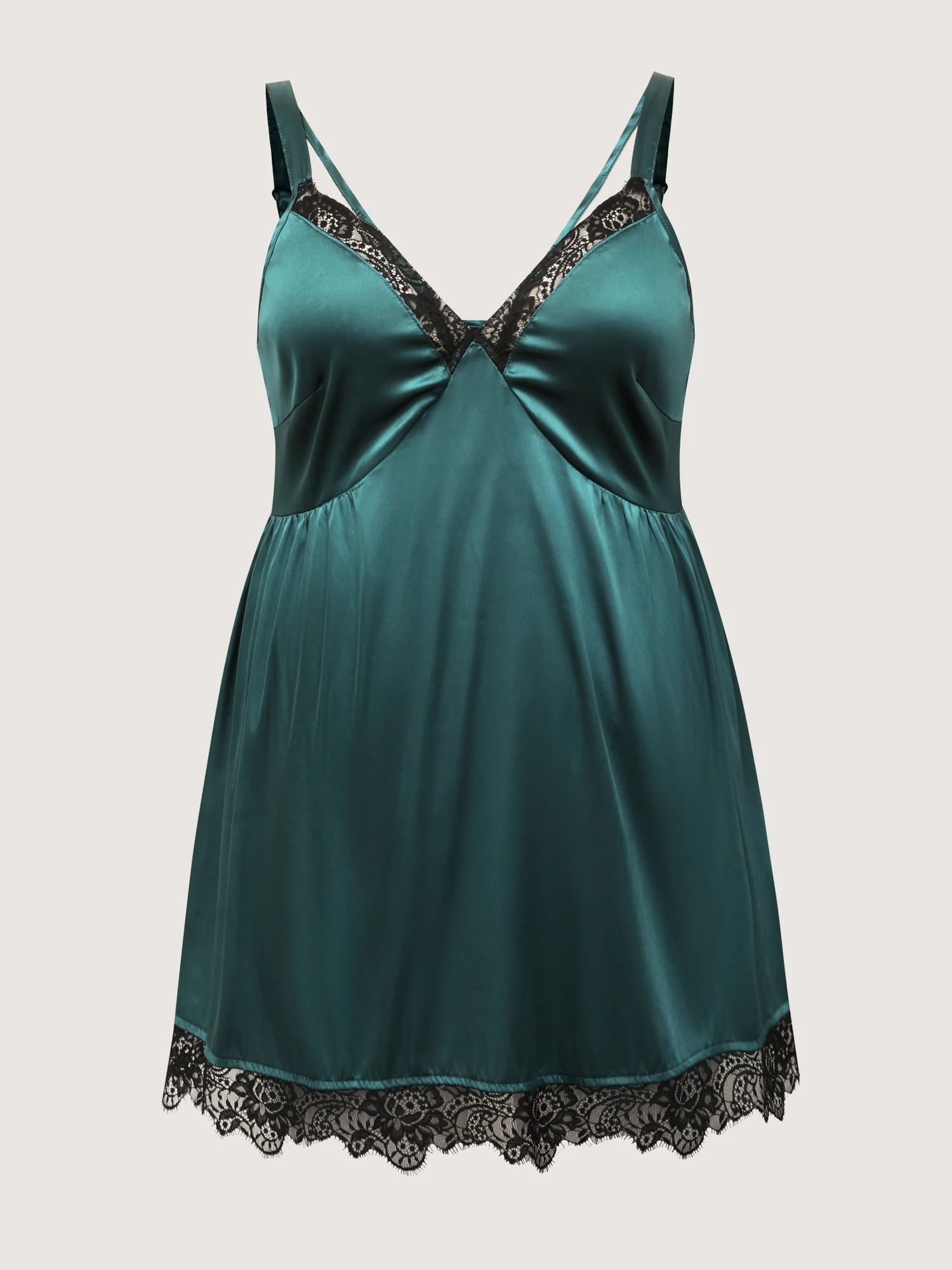 Satin Lace Trim Cut-Out Sleep Dress - Image 7