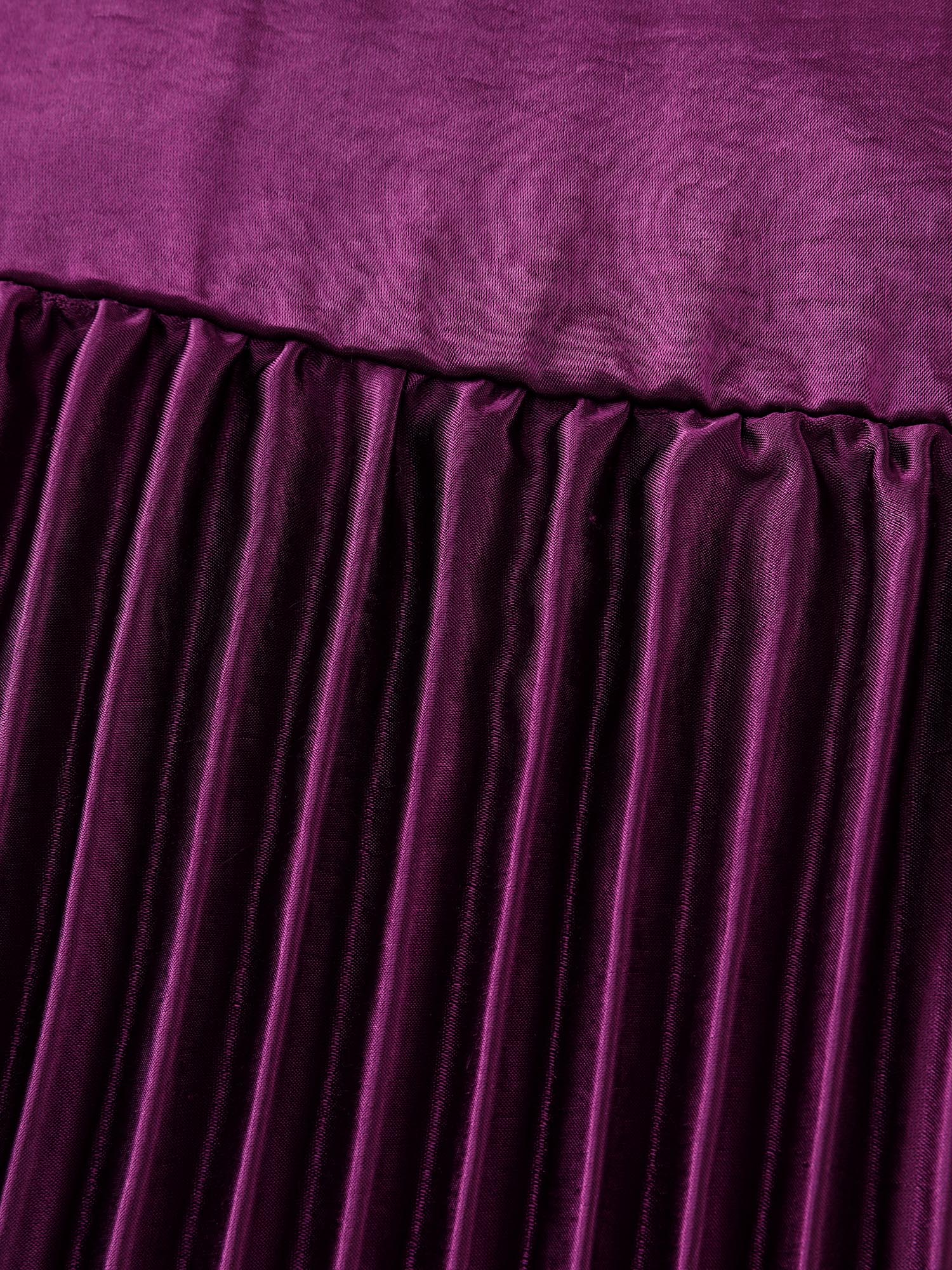 Satin Pleated Skirt Cami Midi Dress - Image 5