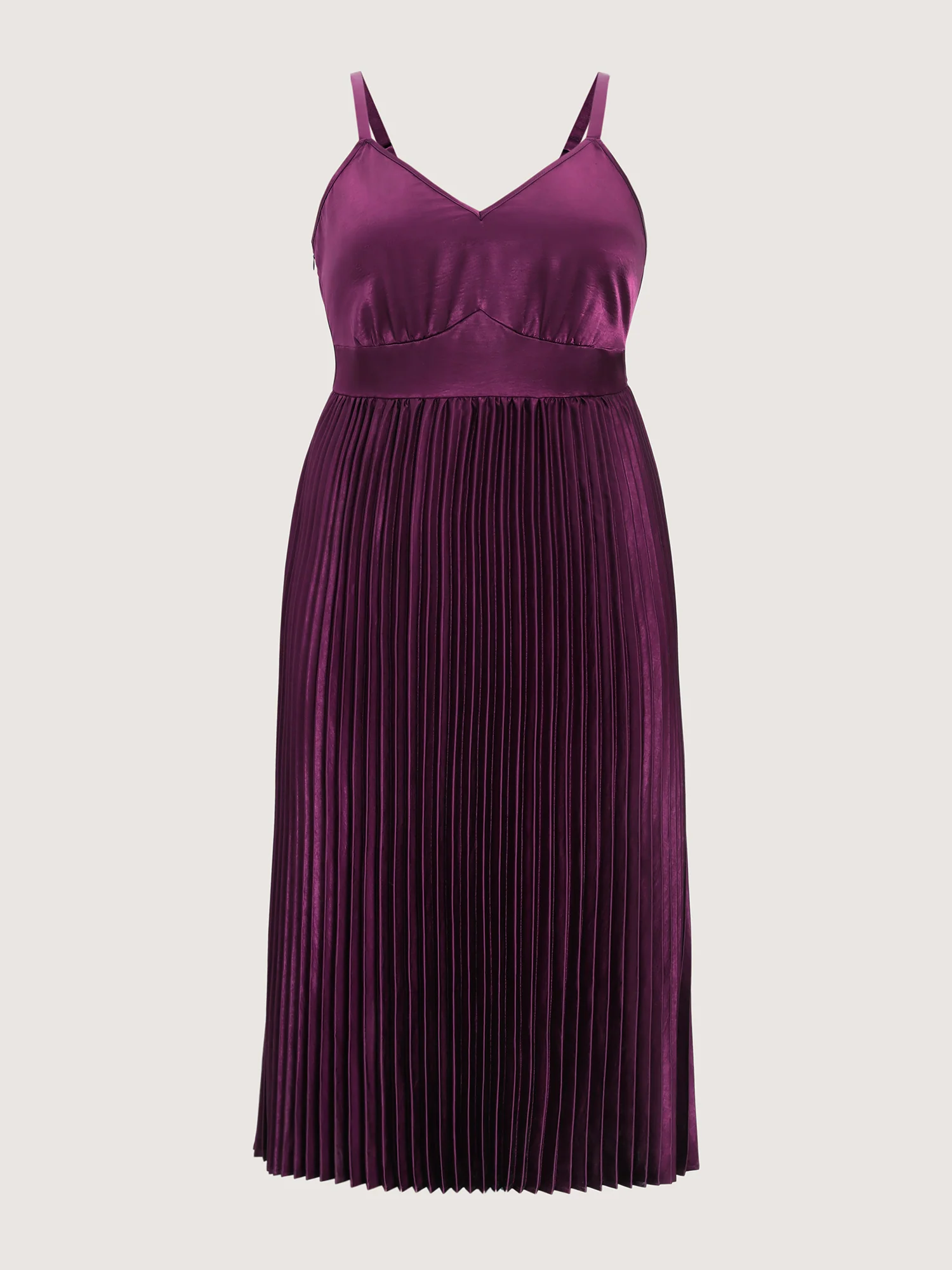 Satin Pleated Skirt Cami Midi Dress - Image 7