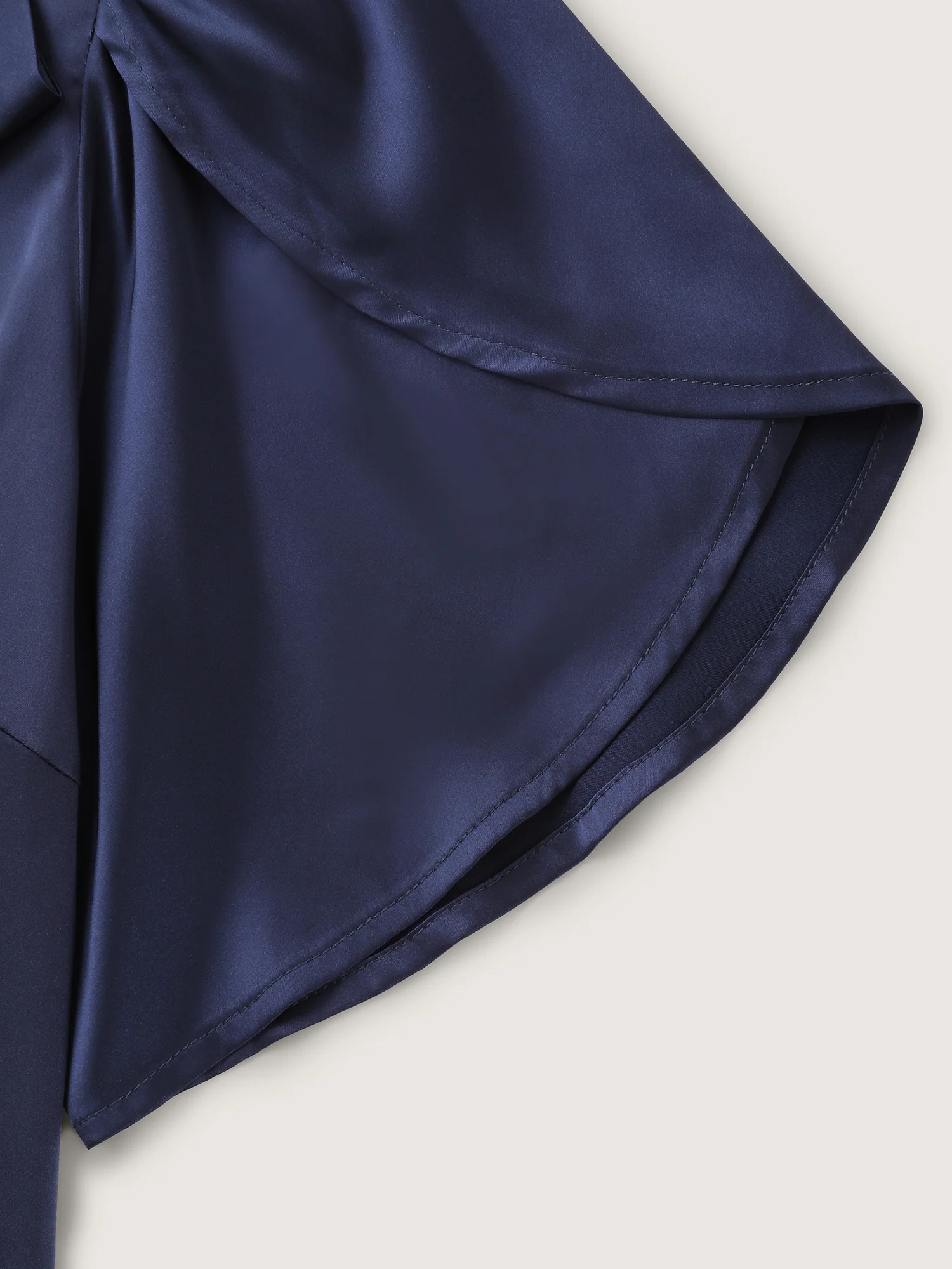 Satin Ribbon Knot Mock Neck Blouse - Image 6