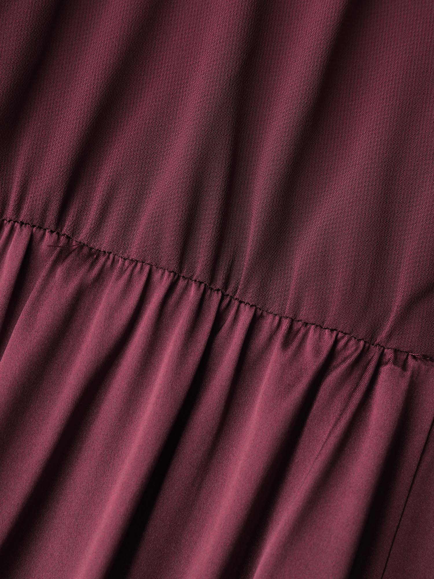 Satin Semi-Sheer Sleeve Pleated Nightgown - Image 5