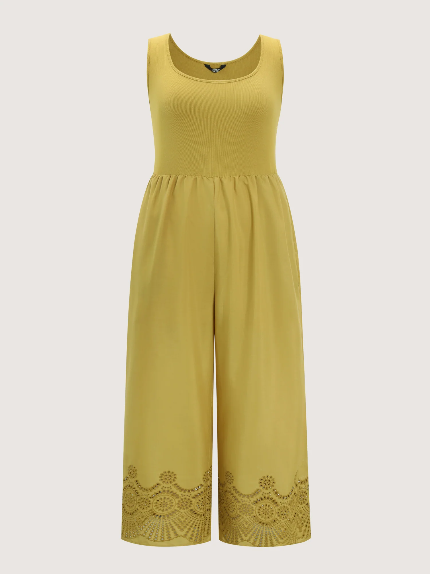 Scallop Embroidered Hem Sleeveless Jumpsuit - Image 8