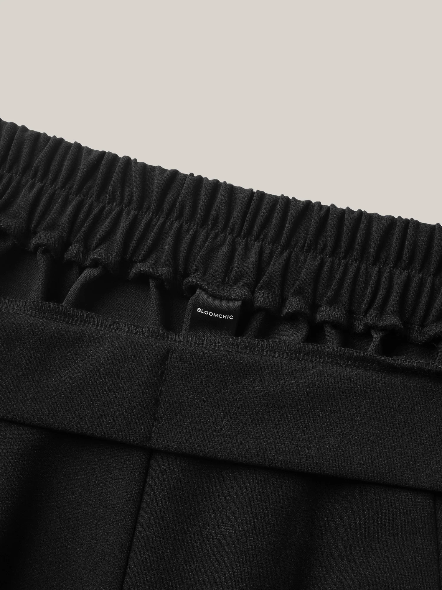 Scalloped Hem Wide-Leg Solid Pants - Image 5