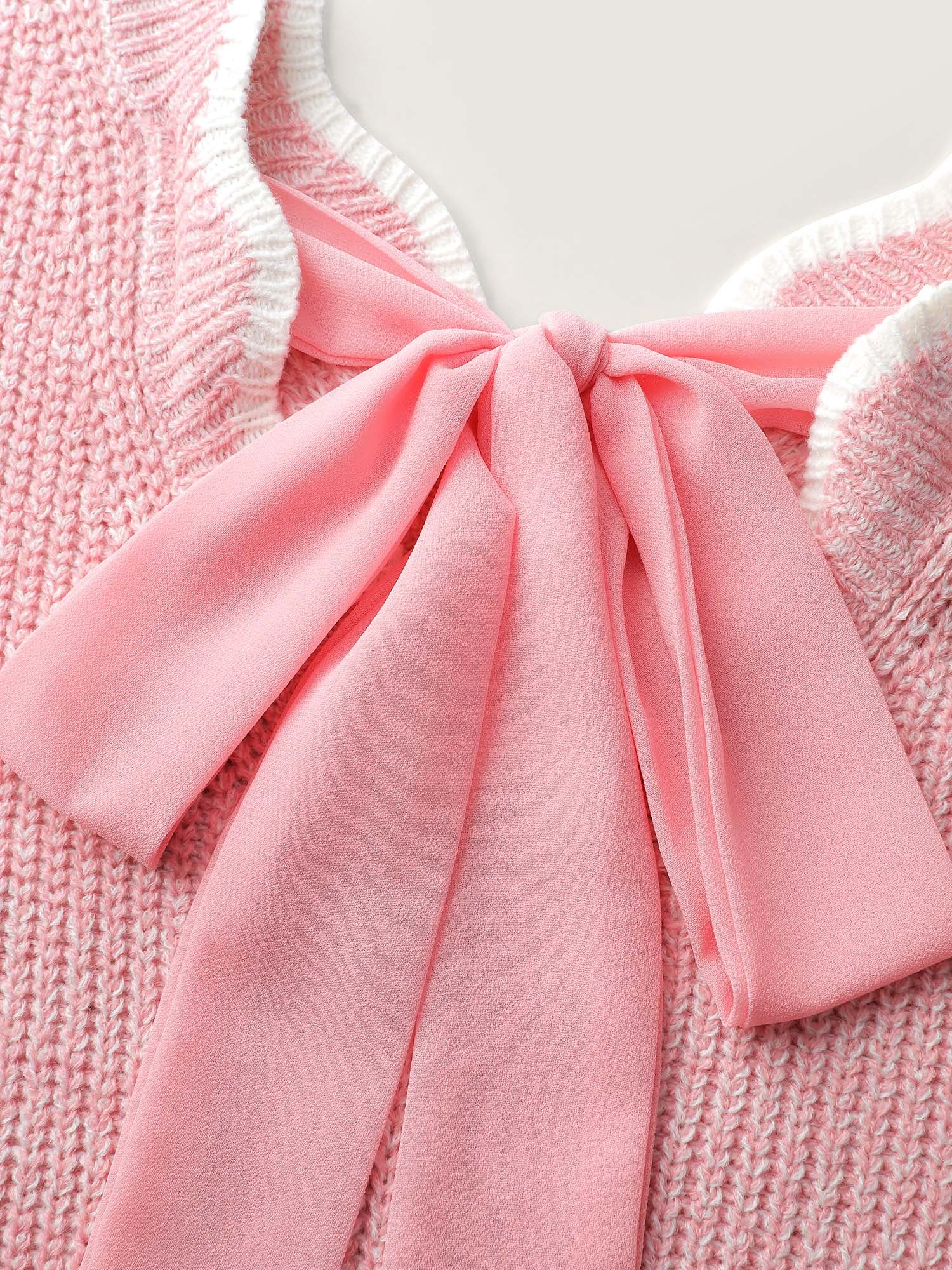 Scalloped Neckline Back-Tie Pullover - Image 5