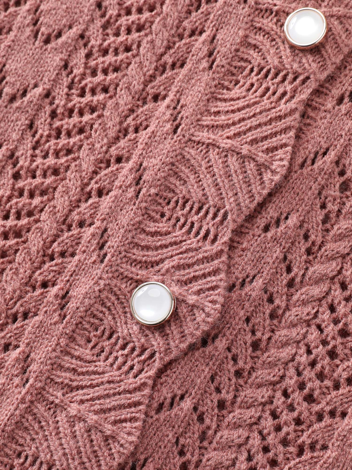 Scalloped Neckline Cut-Out Knit Cardigan - Image 7