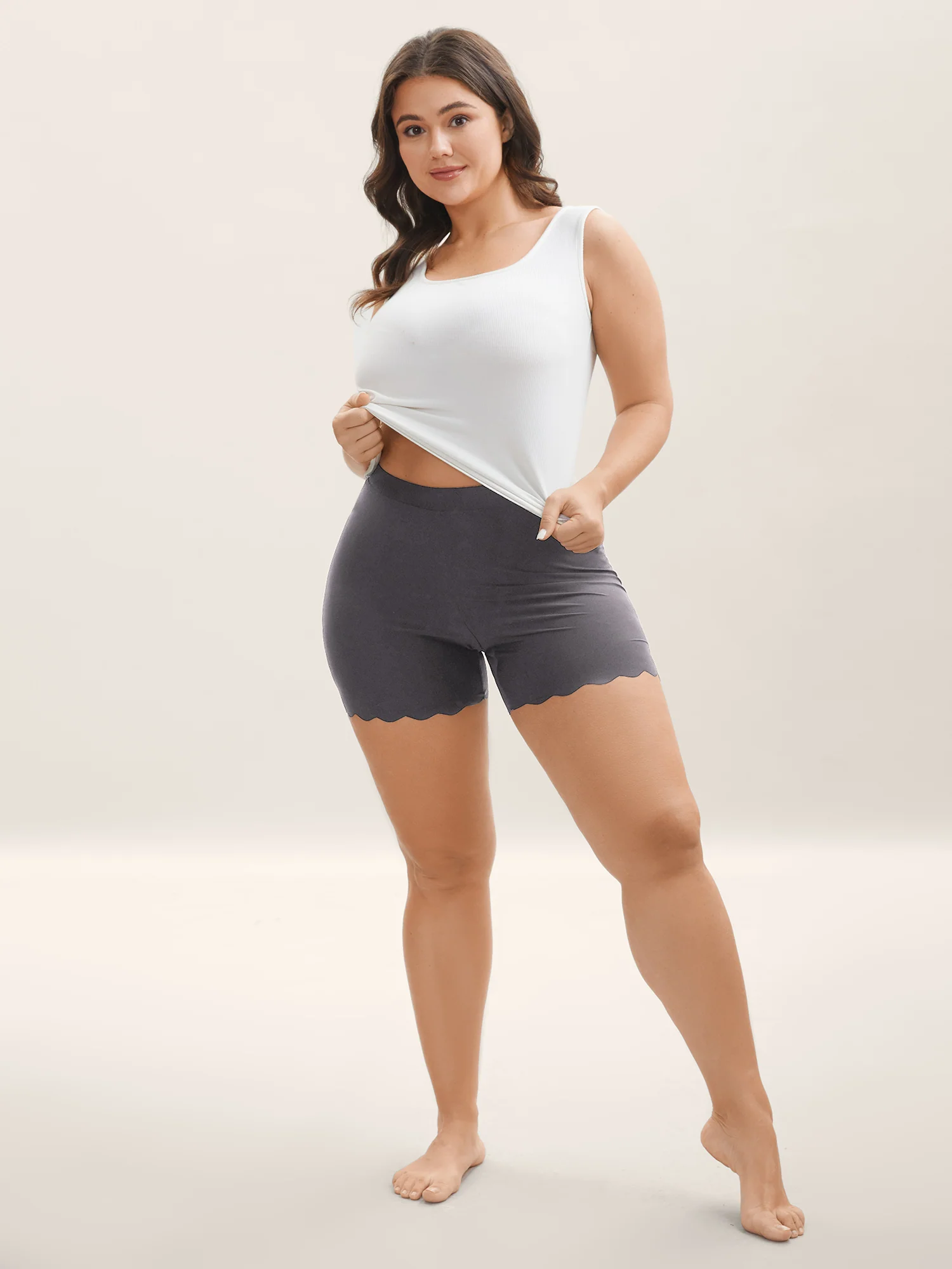 Scalloped Trim Stretchy Skinny-Fit Leggings - Image 13