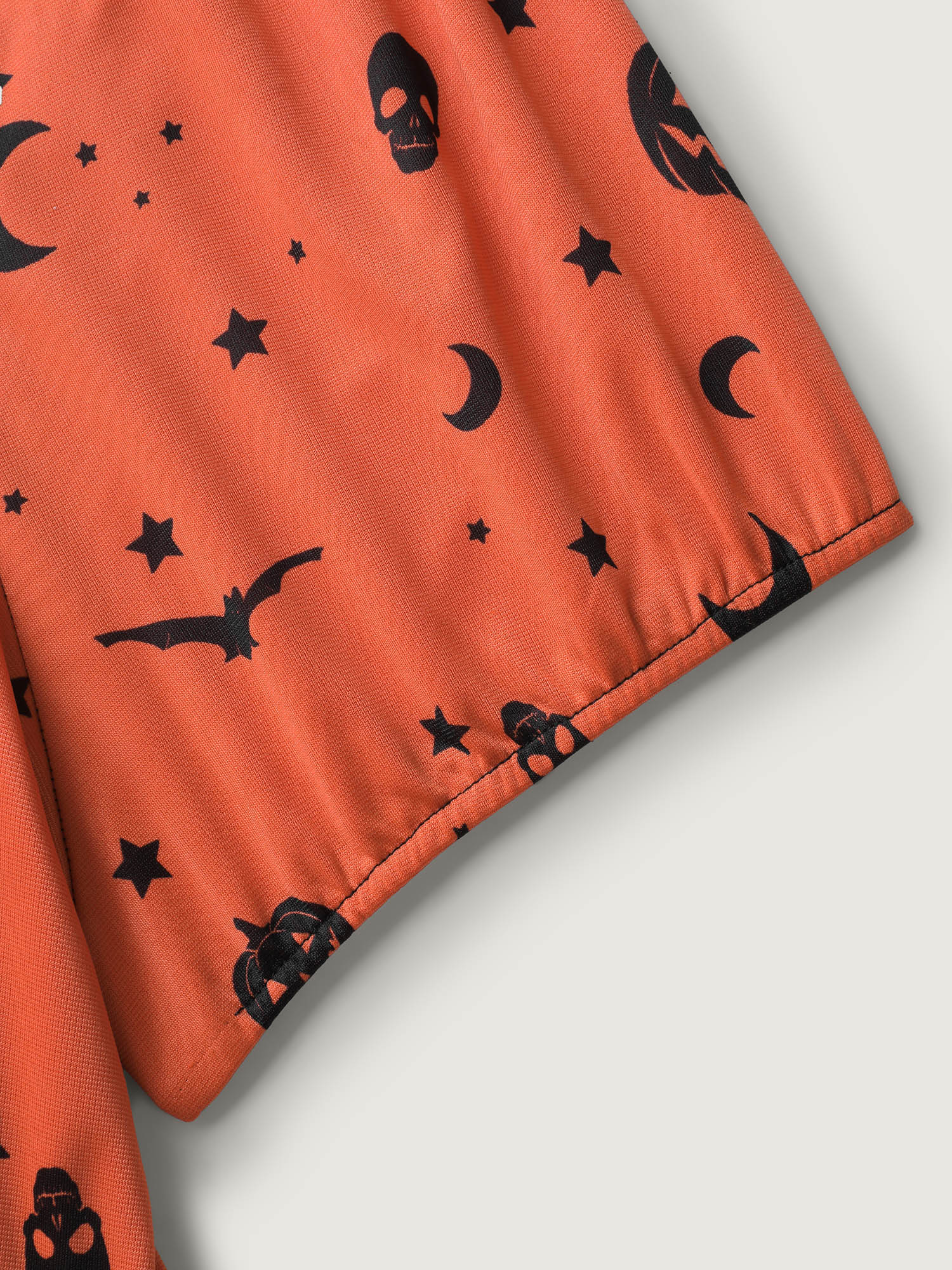 Scary Halloween Print Colorblock Midi Dress - Image 6