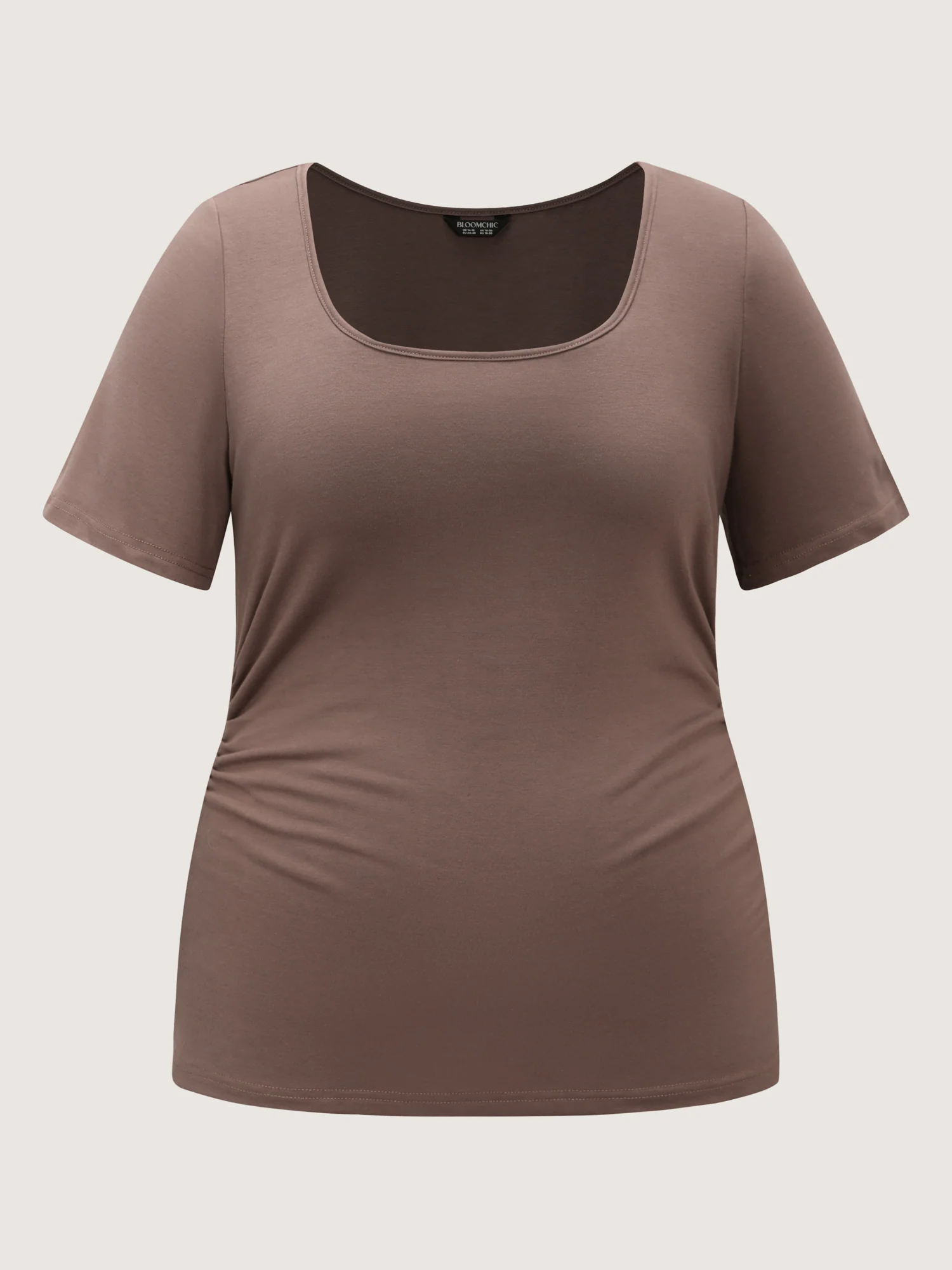 Scoop Neck Fitted Stretchy T-Shirt - Image 7