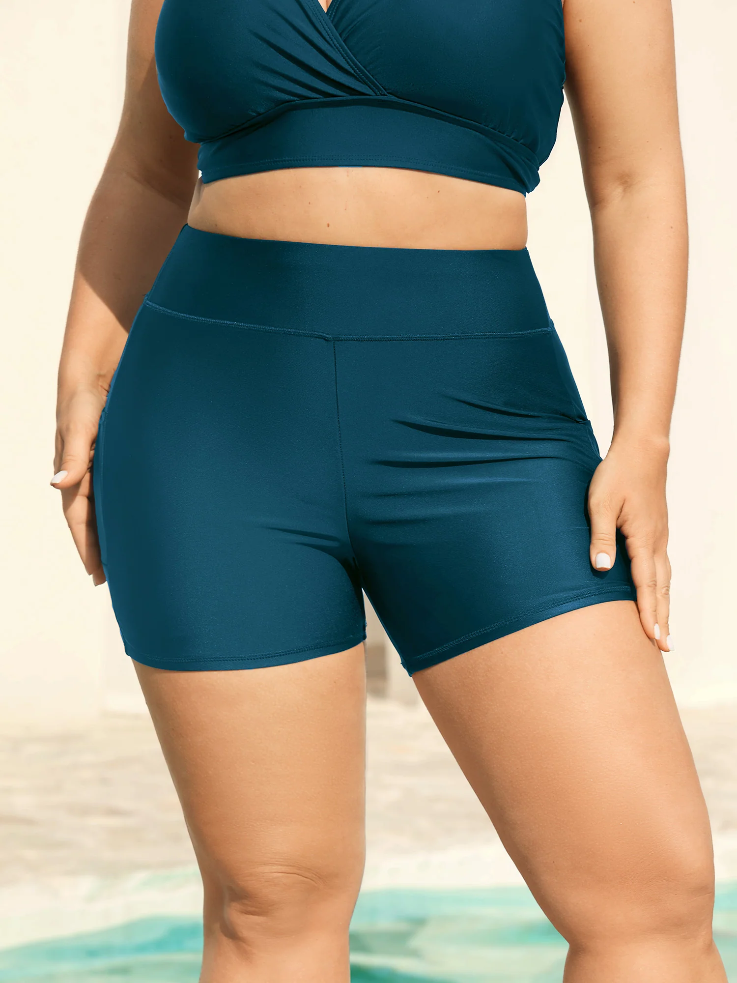 Sculpting Pockets Solid Swim Shorts - Image 11