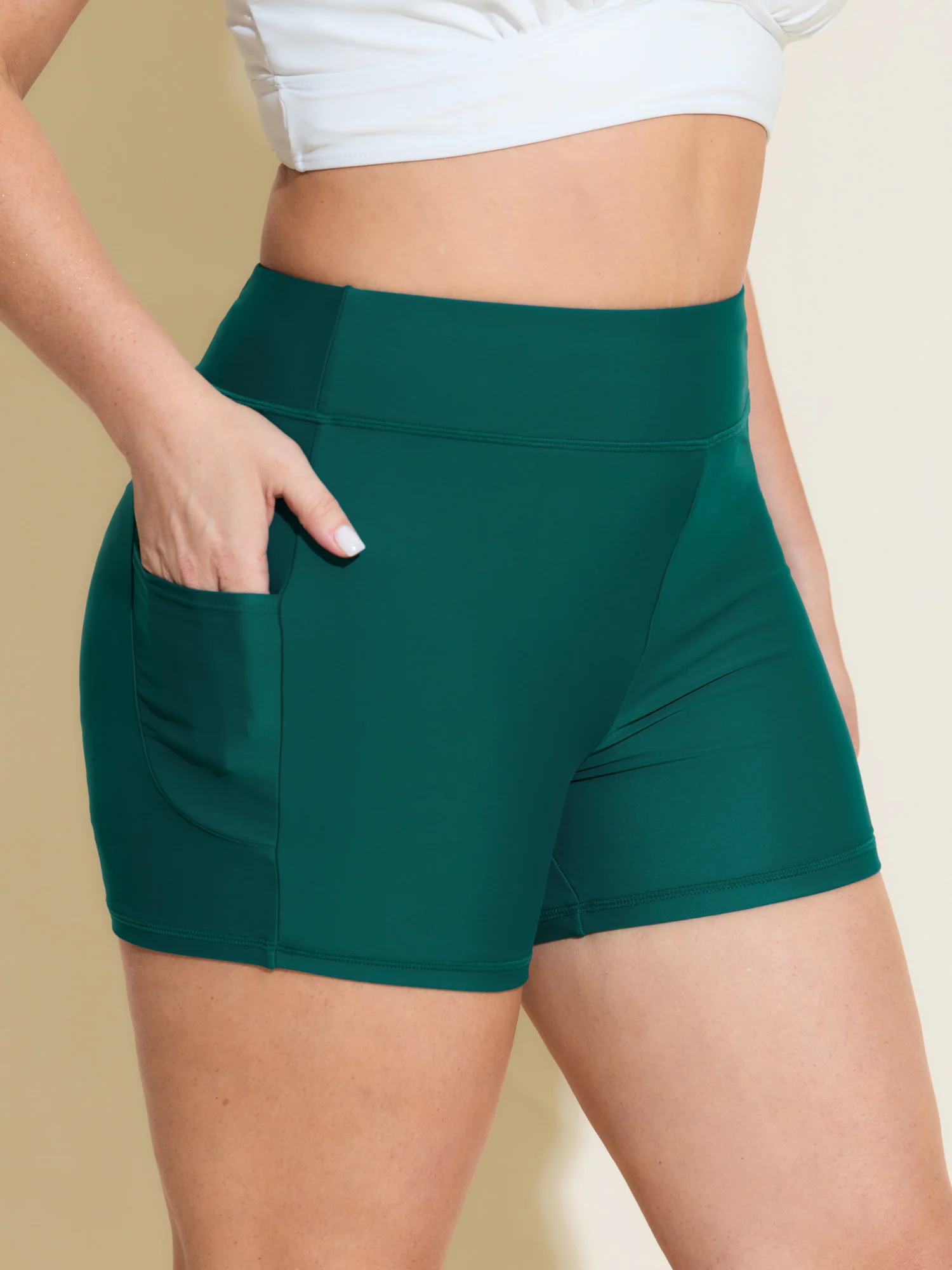 Sculpting Pockets Solid Swim Shorts - Image 27