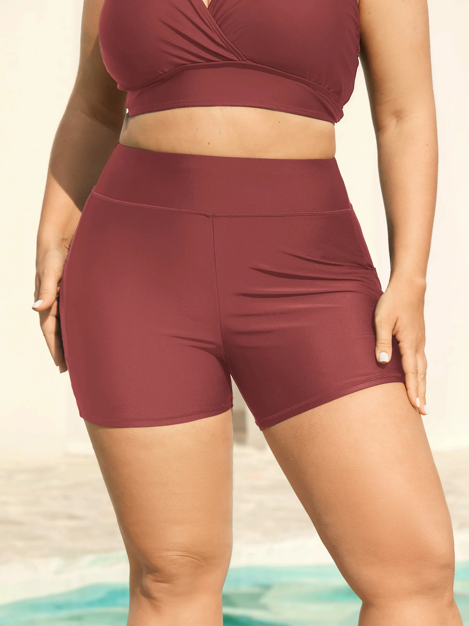 Sculpting Pockets Solid Swim Shorts - Image 31