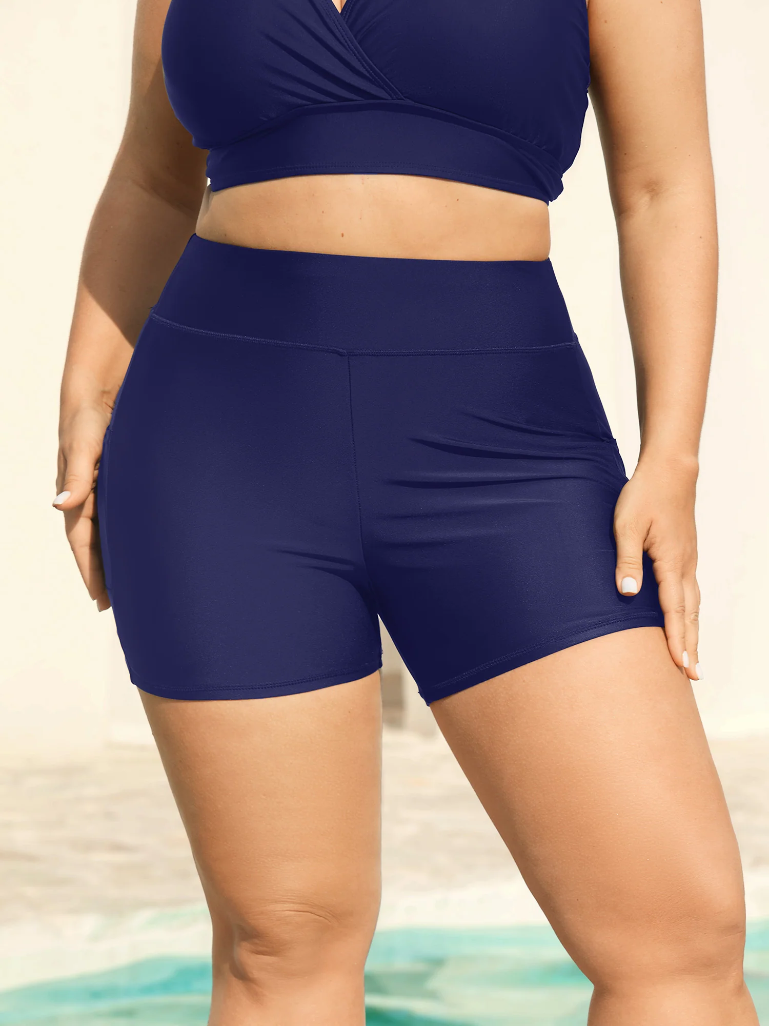 Sculpting Pockets Solid Swim Shorts - Image 7