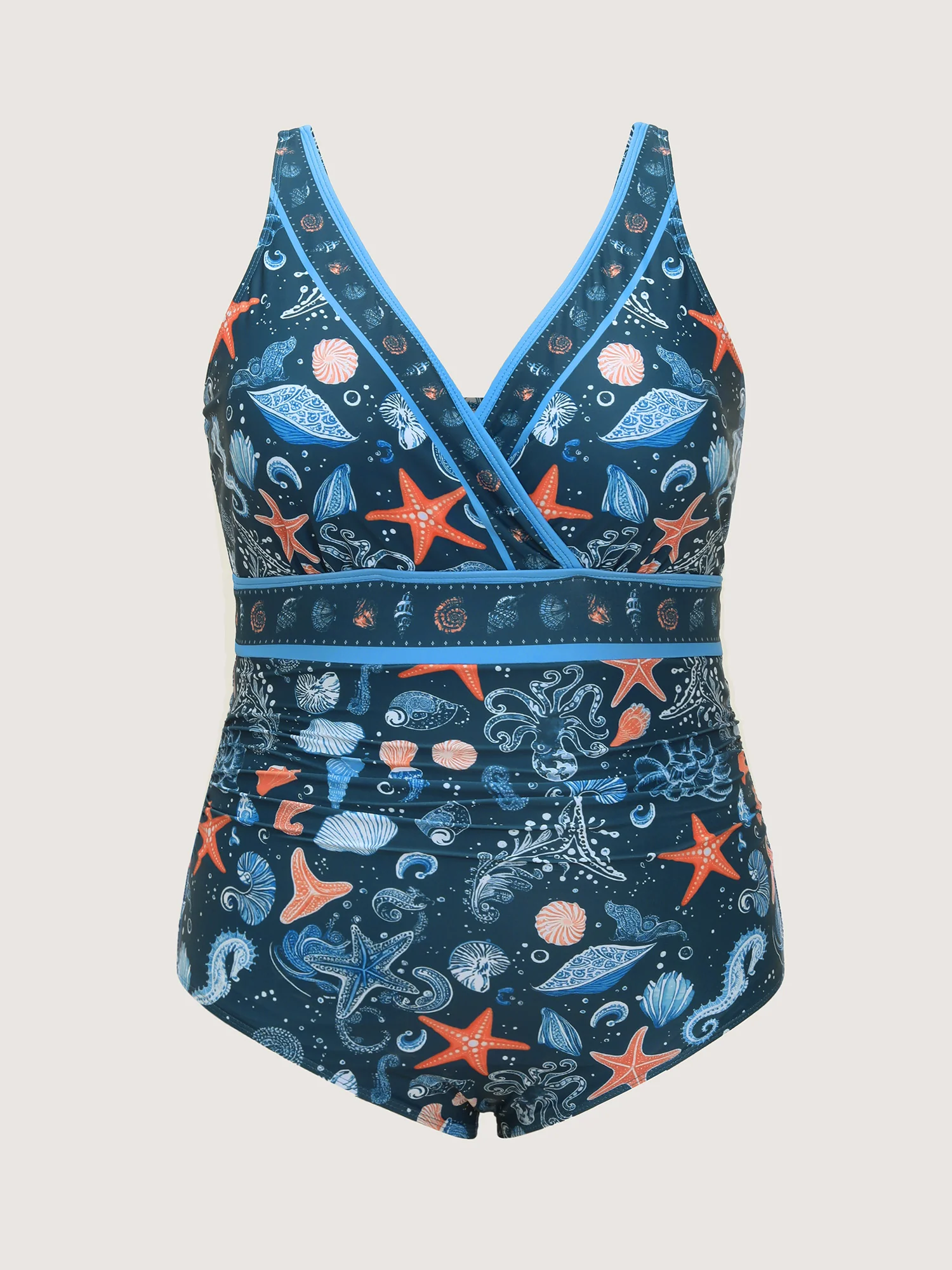 Sea Breeze Print Tummy-Control One-Piece Swimsuit - Image 7