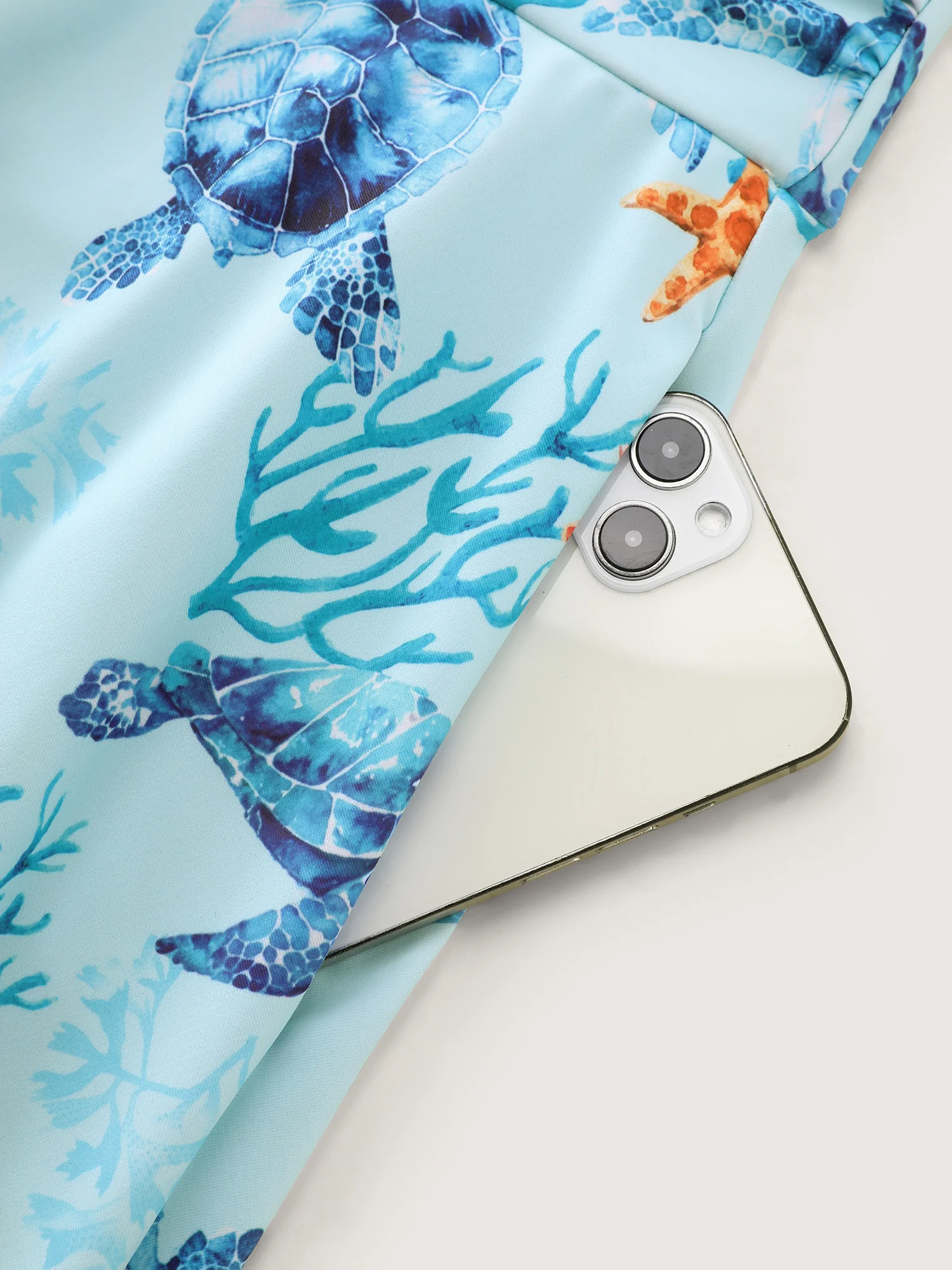 Sea Turtle Print Pockets Swim Dress - Image 9