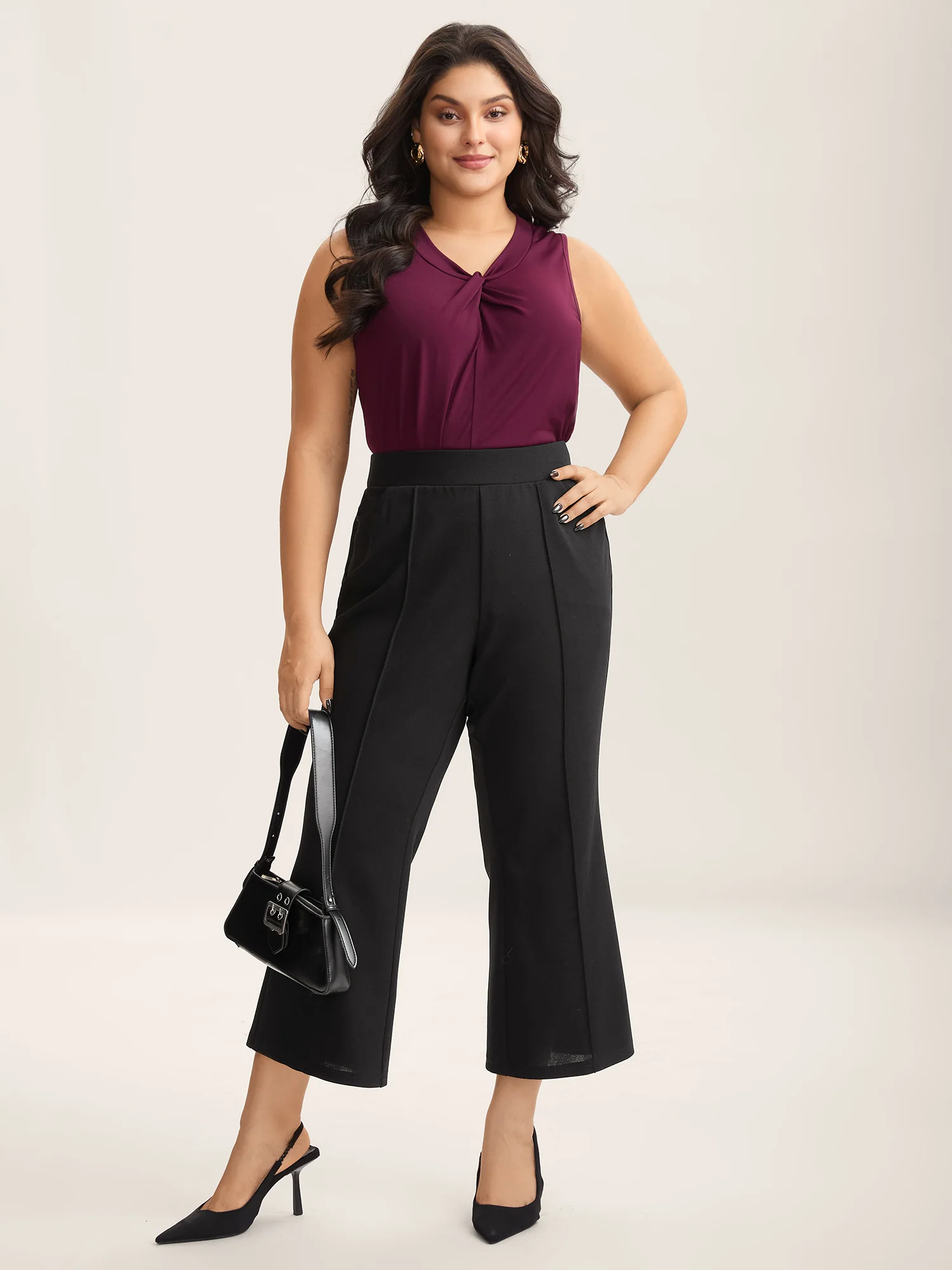 Seamed Bootcut Mid-Rise Pants - Image 2