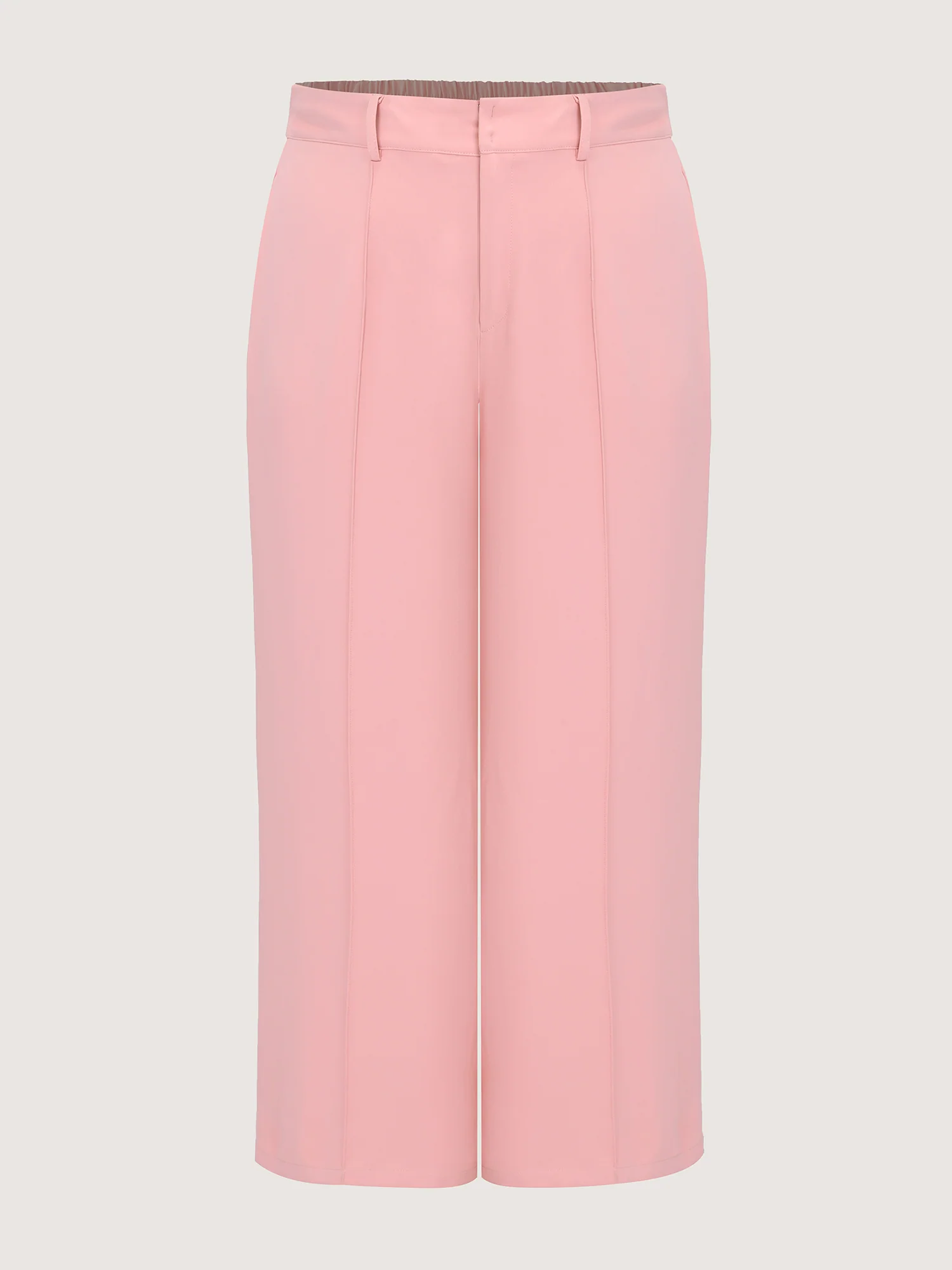 Seamed Curve-Friendly Plain Pants - Image 8