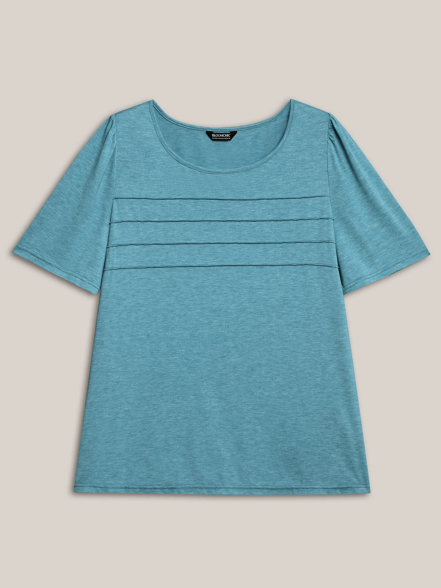 Seamed Round Neck Fitted T-Shirt - Image 7
