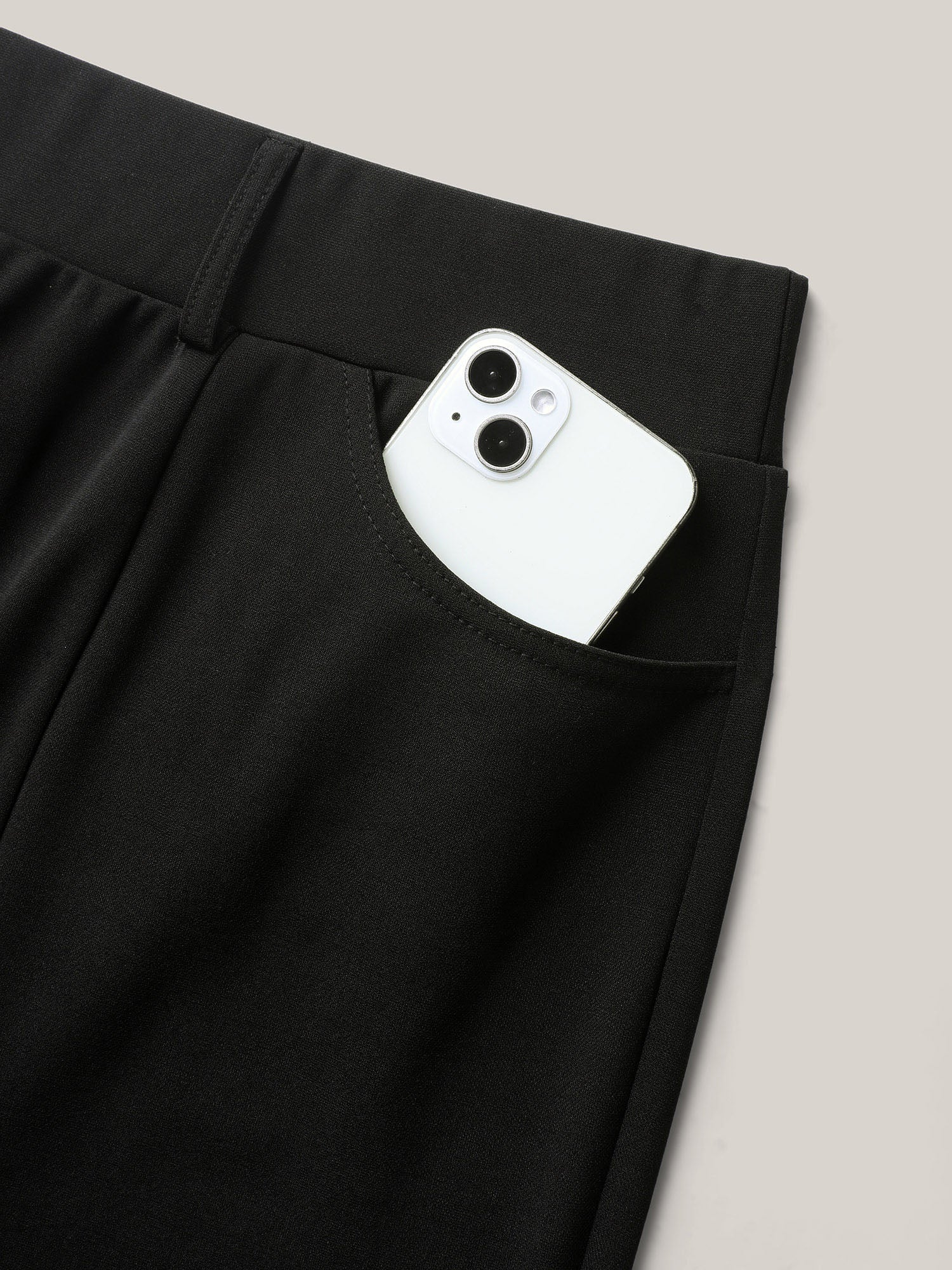 Seamed Split Hem Straight-Leg Pants - Image 6