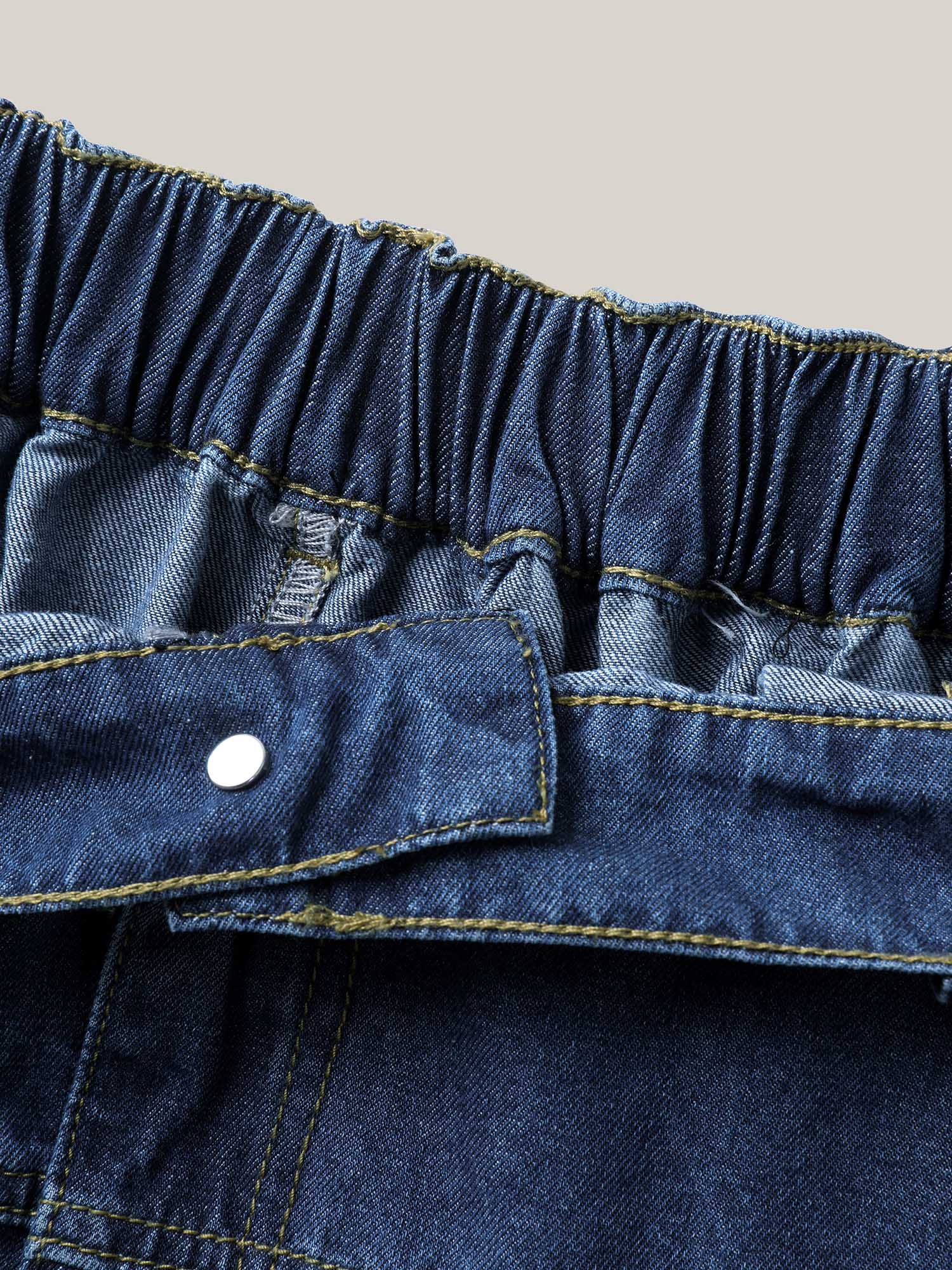 Seamed Tiered A-Line Denim Maxi Skirt - Image 6