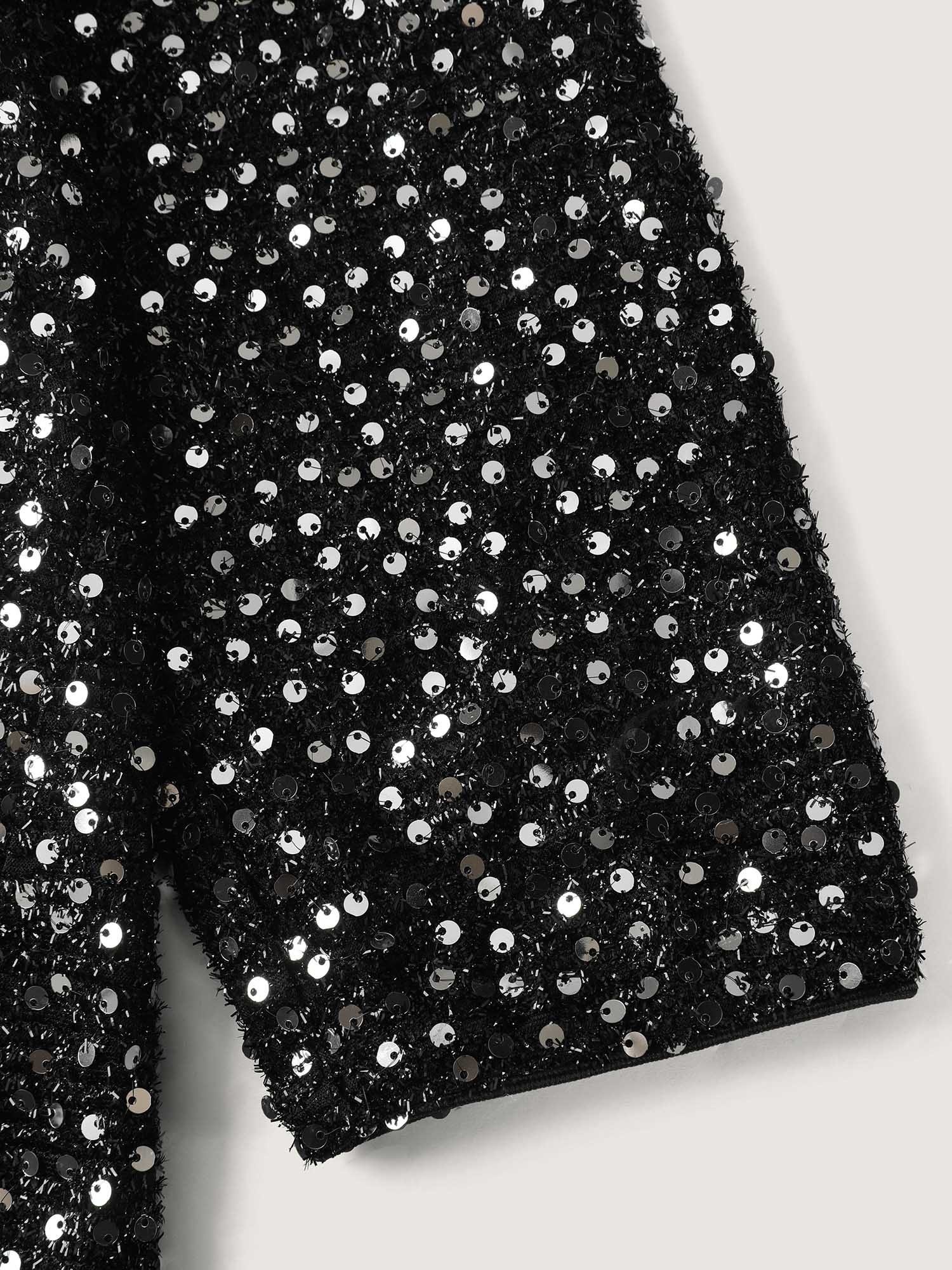 Sequin Bowtie Cropped Coat - Image 8