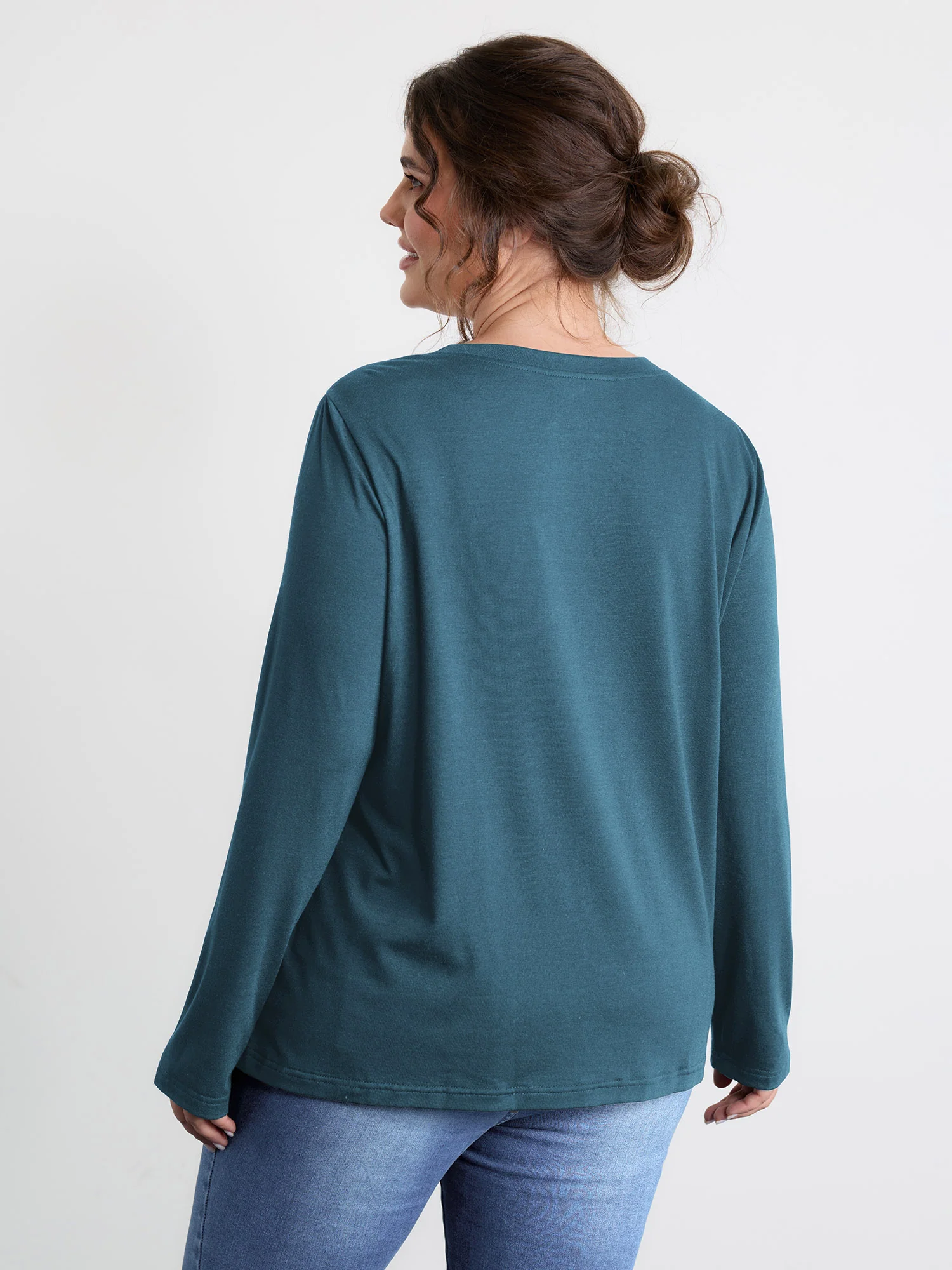 Sequin Cord Embroidered Tree Round Neck T-Shirt - Image 11