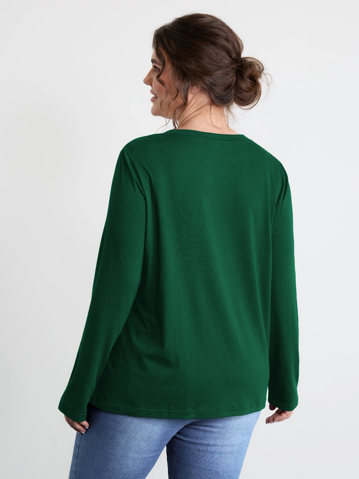 Sequin Cord Embroidered Tree Round Neck T-Shirt - Image 27