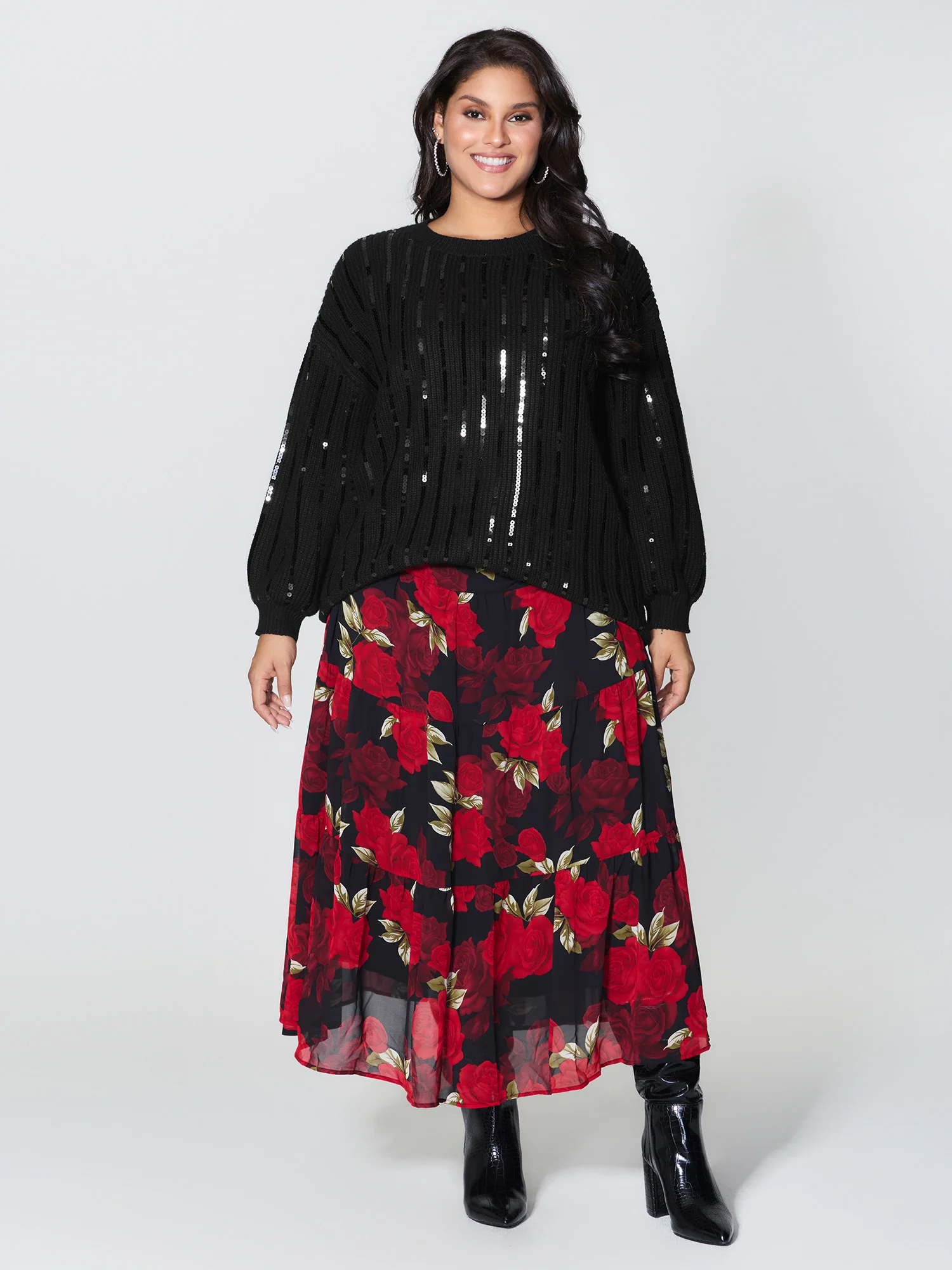 Sequin Embroidered Textured Pullover - Image 3