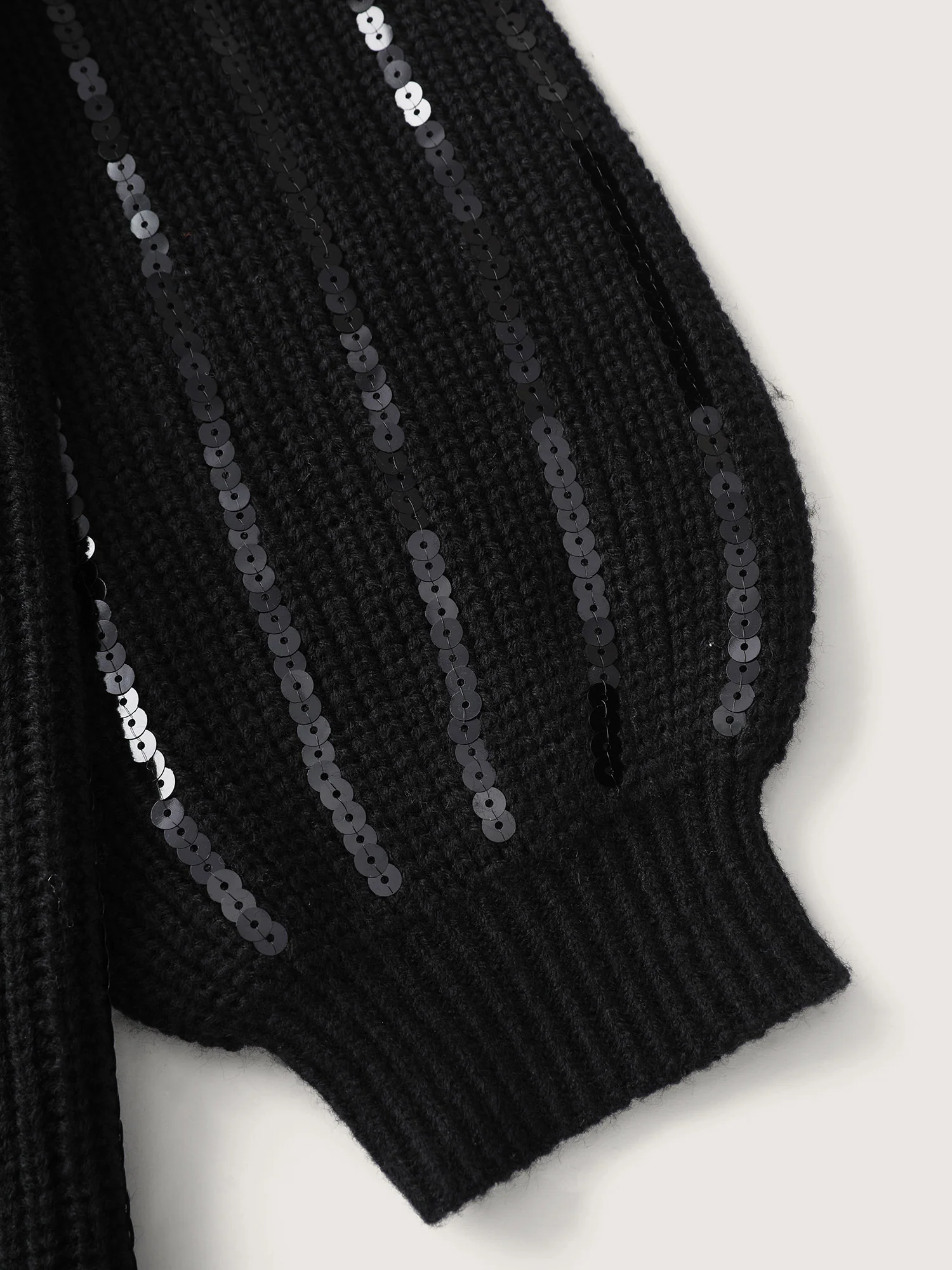 Sequin Embroidered Textured Pullover - Image 6