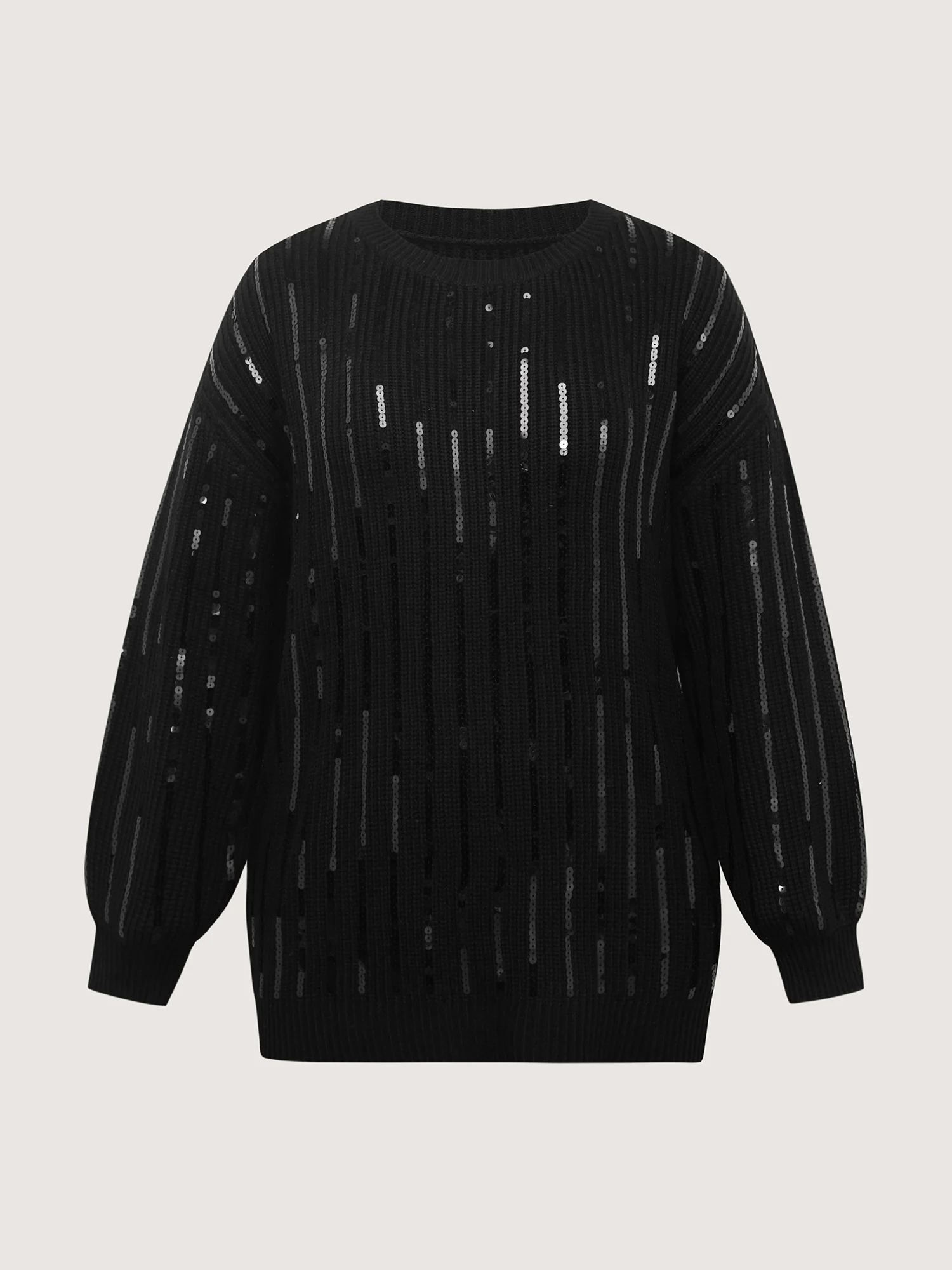 Sequin Embroidered Textured Pullover - Image 7
