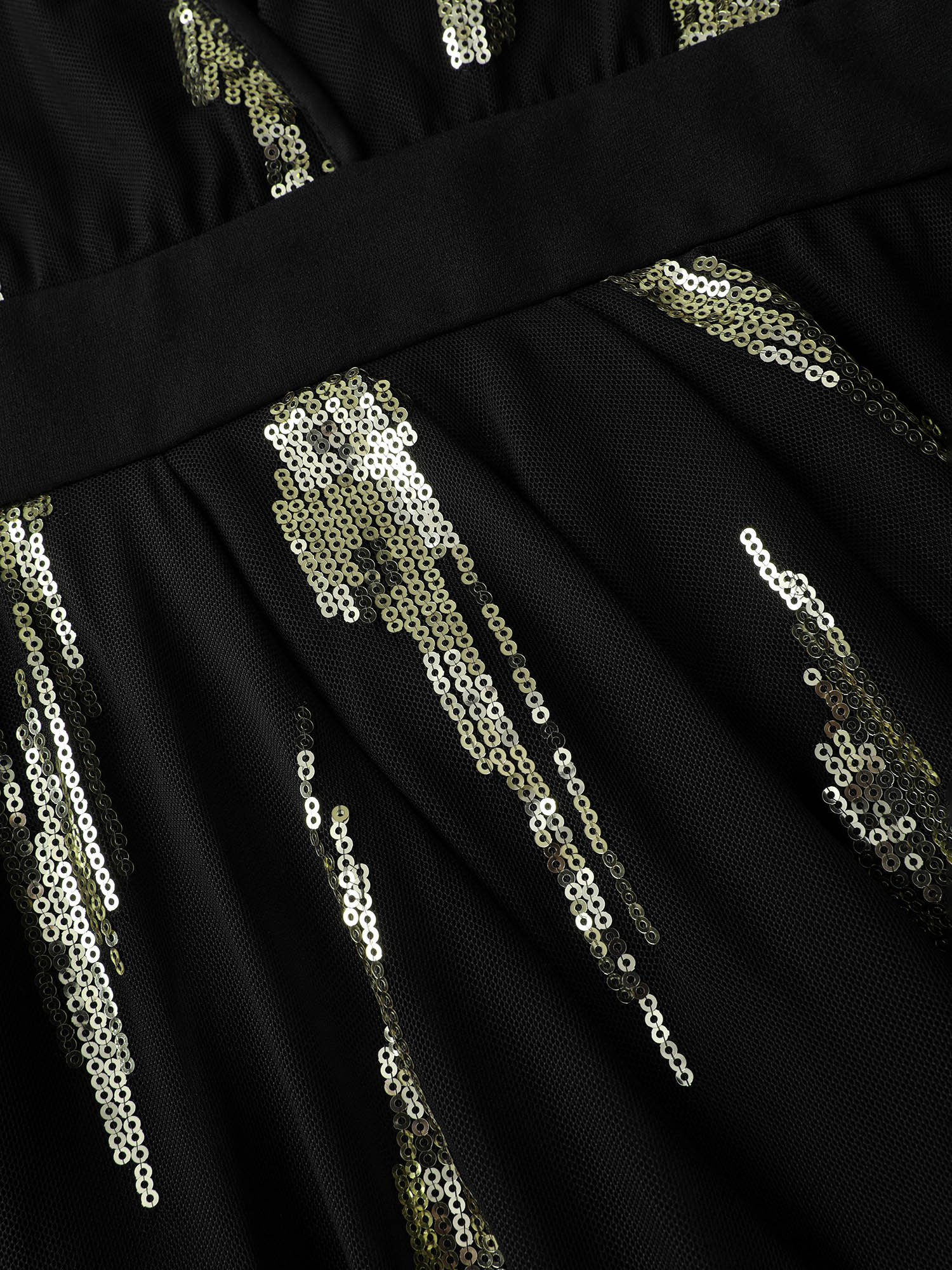 Sequin Embroidery Pleated Waist Mini Dress - Image 6