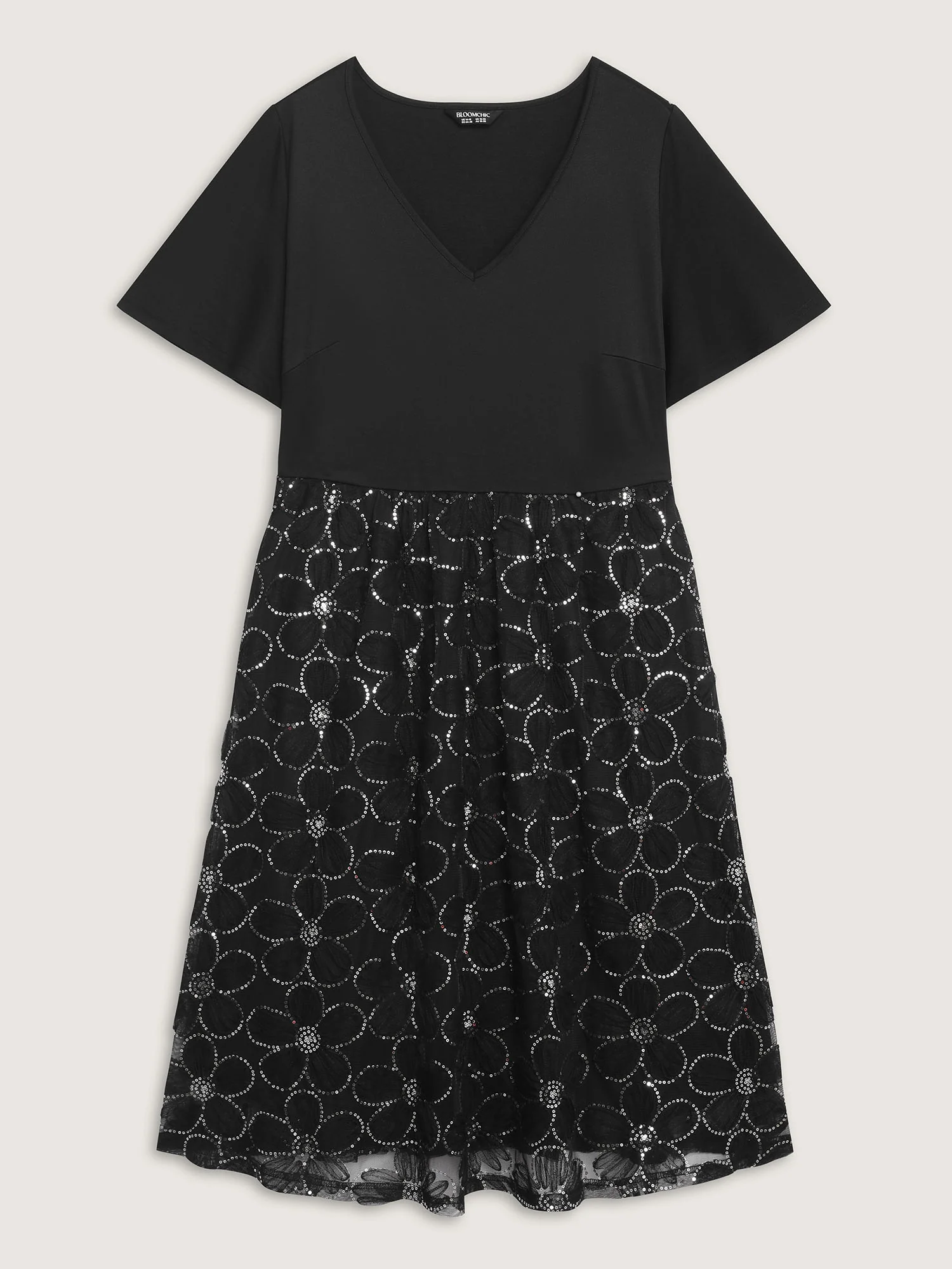 Sequin Embroidery Ruffled Sleeve Midi Dress - Image 7