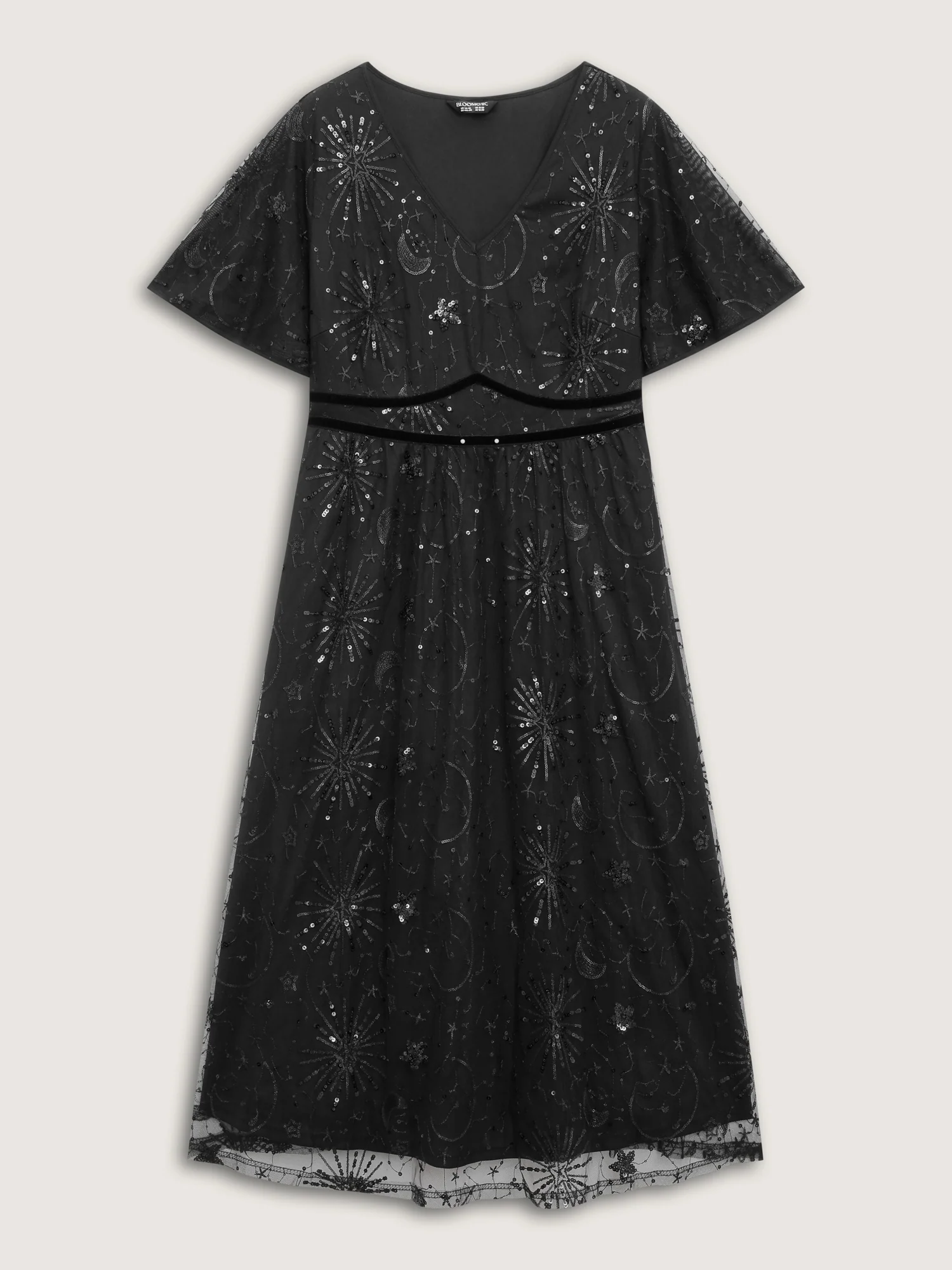 Sequin Embroidery Triangular Waist Maxi Dress - Image 7
