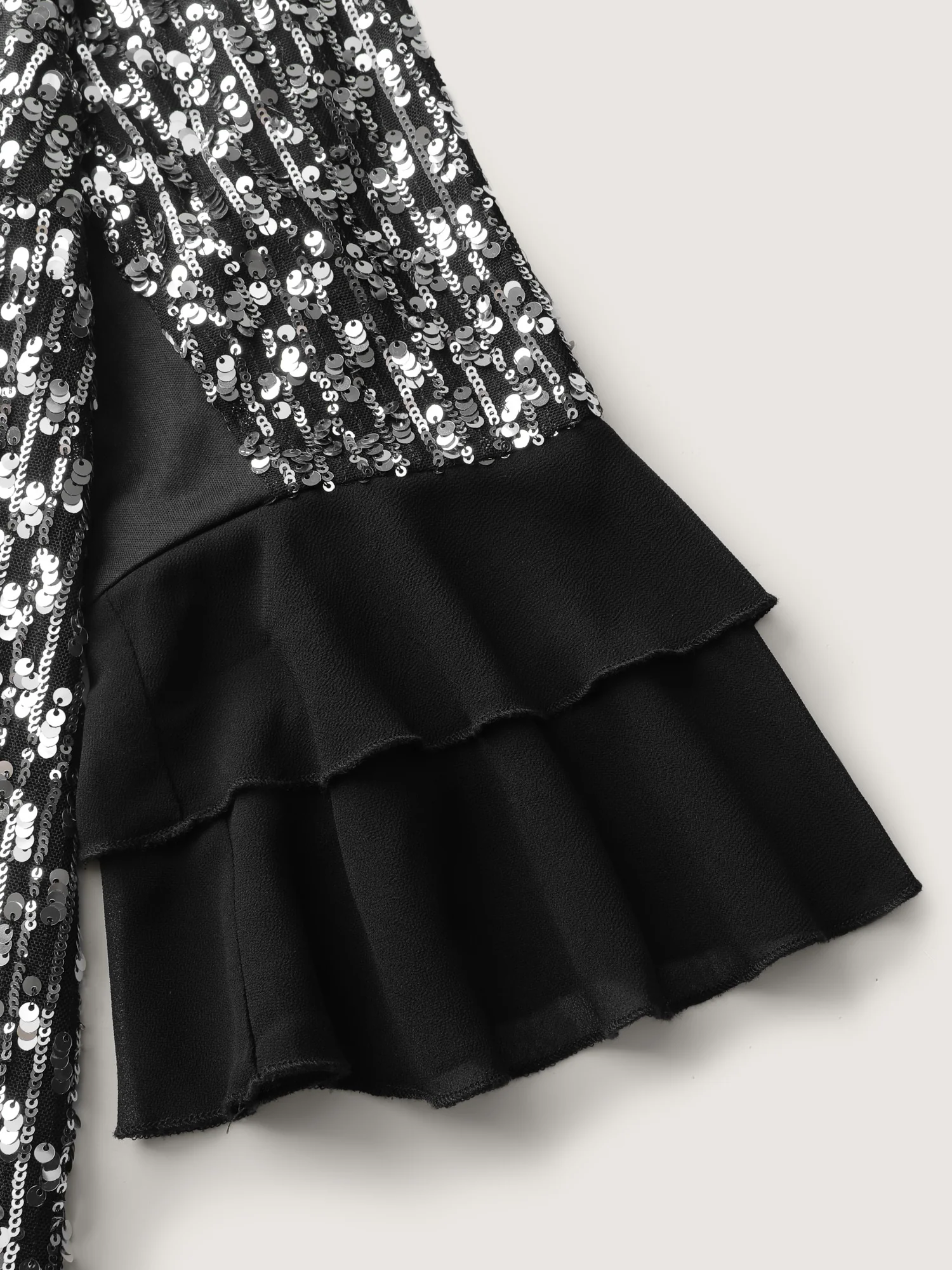 Sequin Layered Ruffled Sleeve Blouse - Image 5