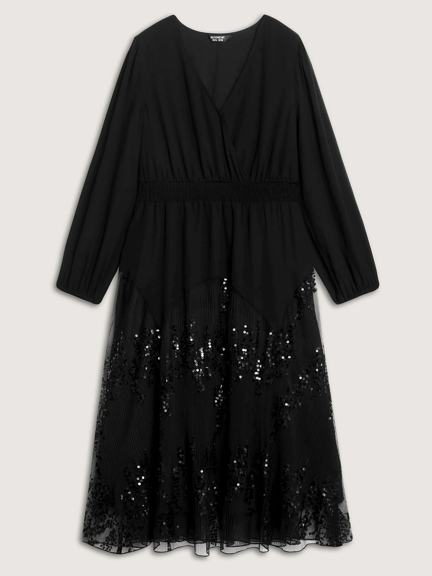 Sequin Mesh Asymmetrical Hem Maxi Dress - Image 7
